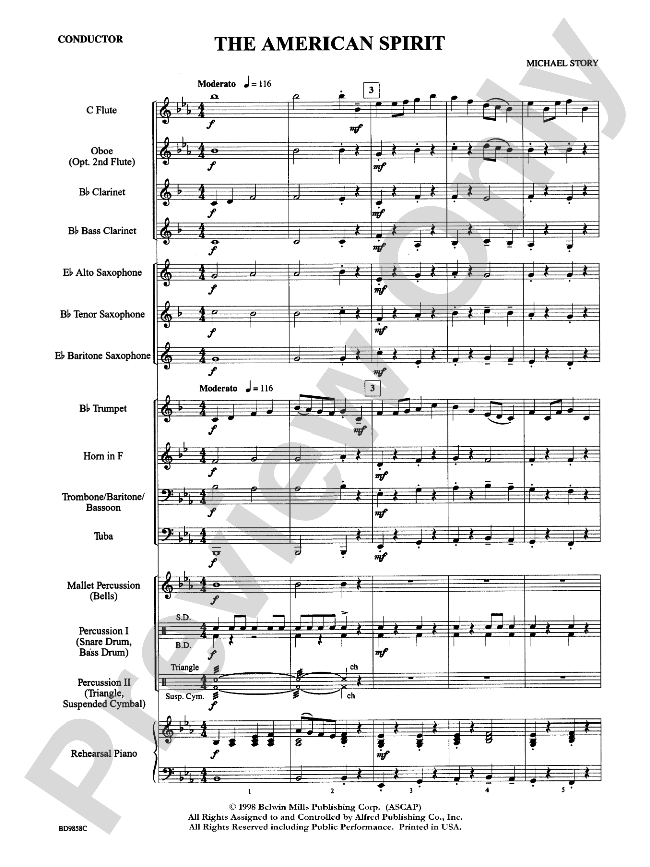 The American Spirit: Concert Band Conductor Score & Parts