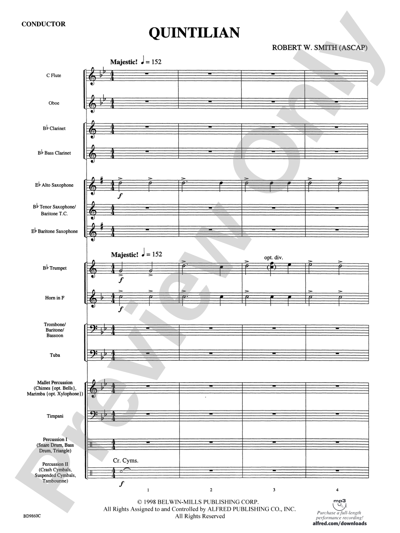 Quintilian: Concert Band Conductor Score & Parts