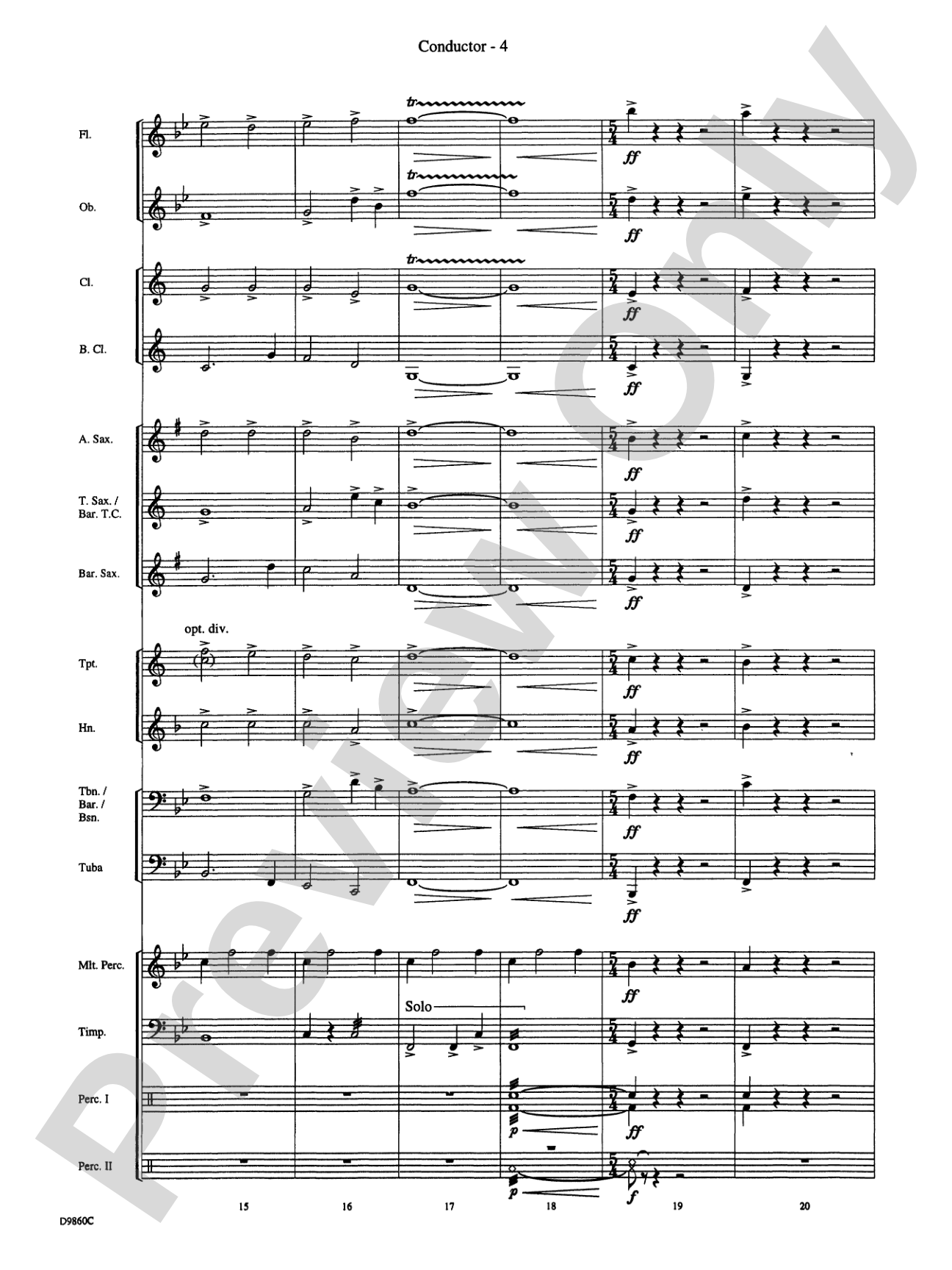 Quintilian: Concert Band Conductor Score & Parts