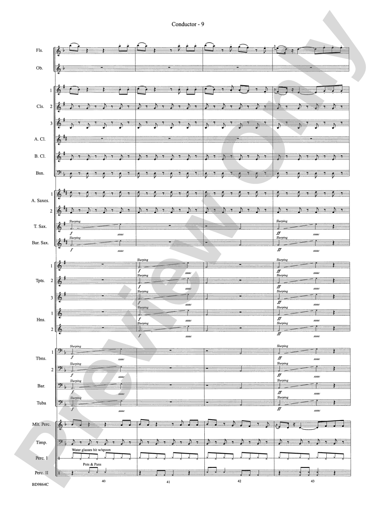 Morning Madness (a novelty featuring the Percussion Section): Concert Band Conductor Score & Parts