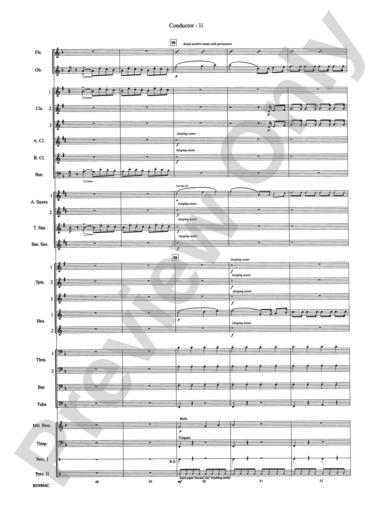 Morning Madness (a novelty featuring the Percussion Section): Concert Band Conductor Score & Parts