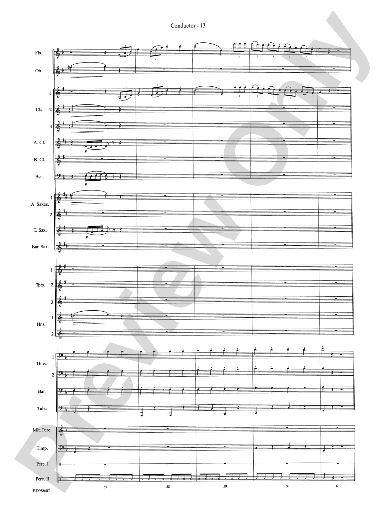 Morning Madness (a novelty featuring the Percussion Section): Concert Band Conductor Score & Parts