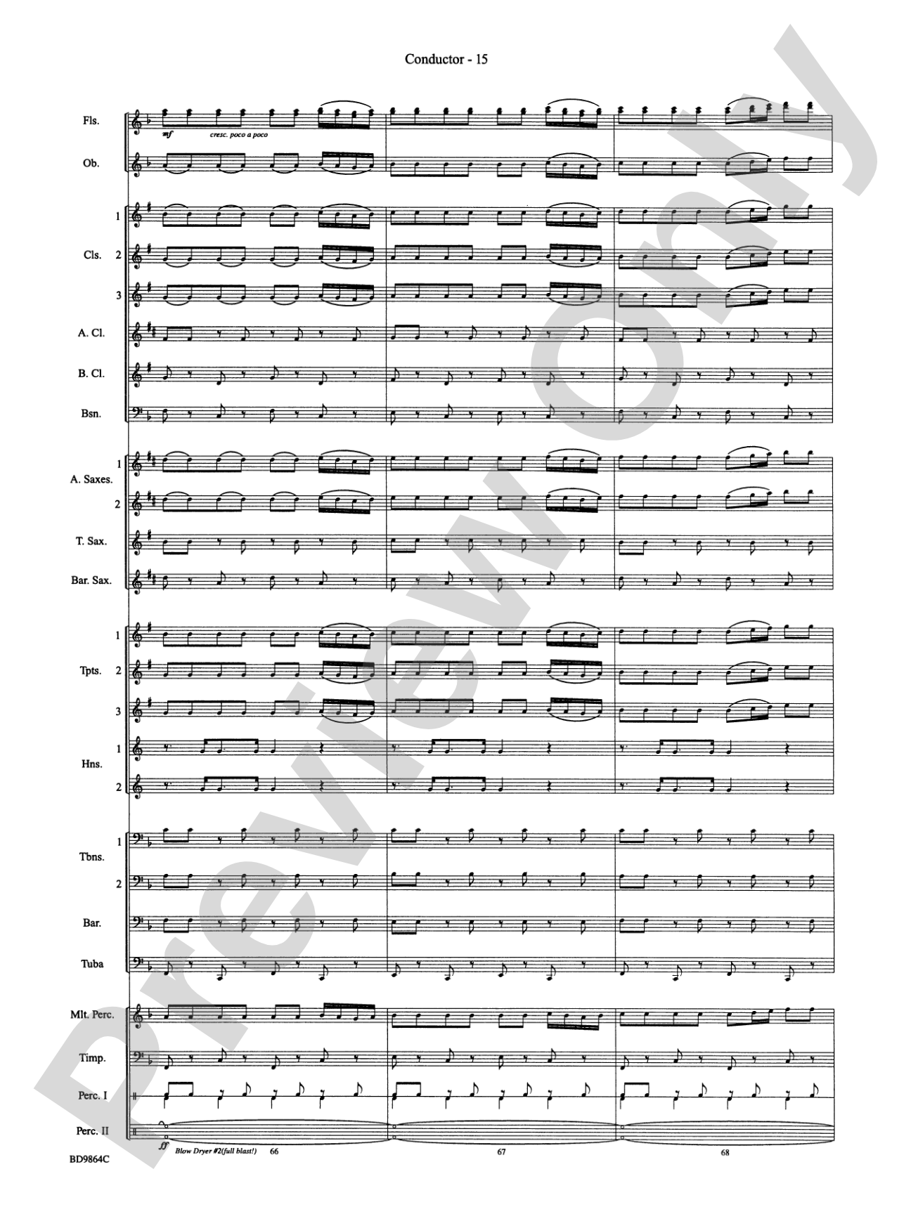 Morning Madness (a novelty featuring the Percussion Section): Concert Band Conductor Score & Parts