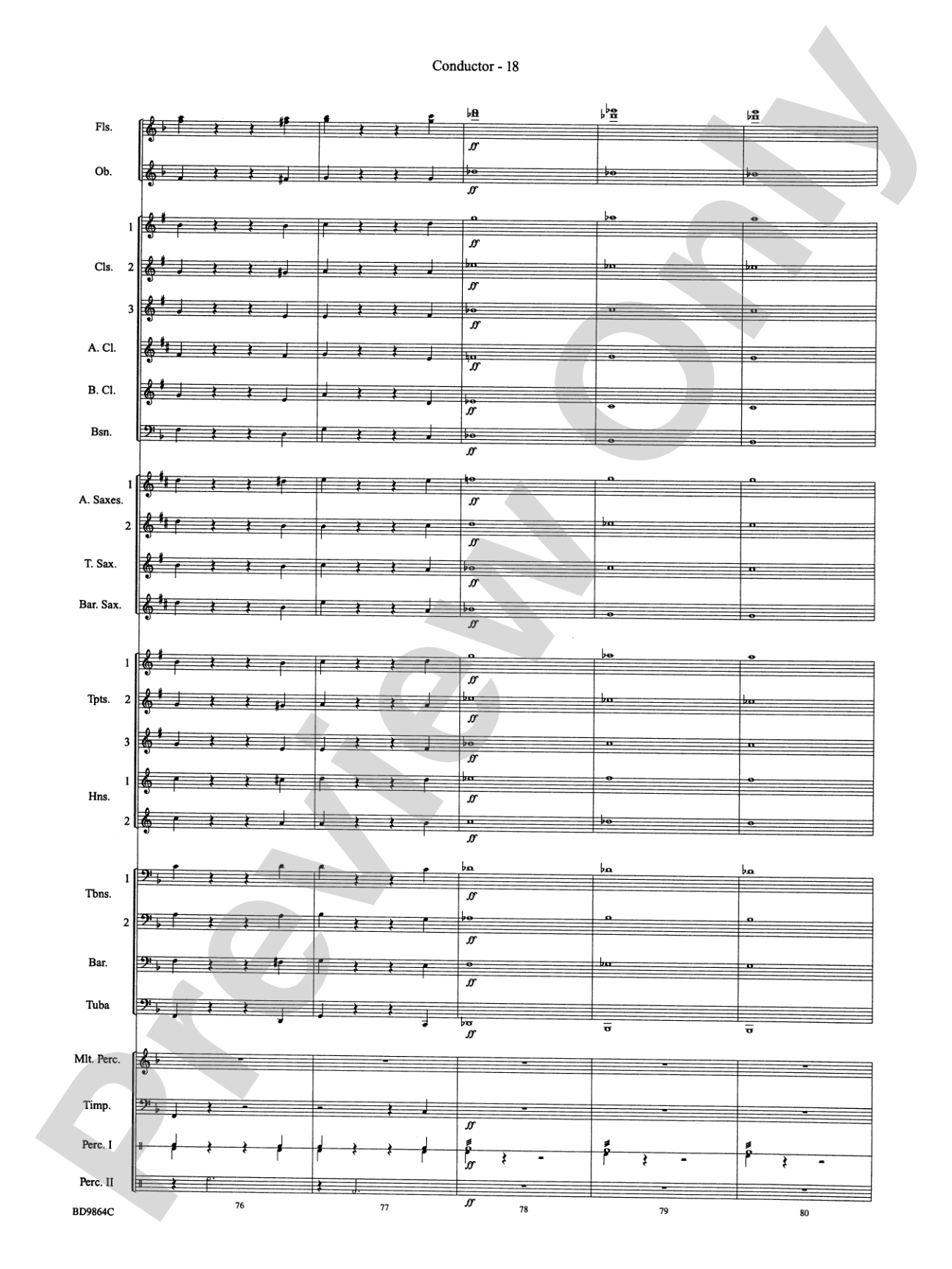 Morning Madness (a novelty featuring the Percussion Section): Concert Band Conductor Score & Parts
