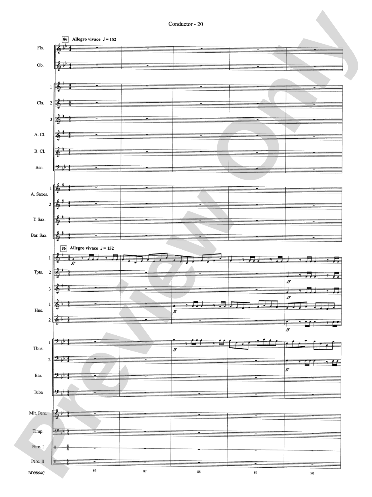 Morning Madness (a novelty featuring the Percussion Section): Concert Band Conductor Score & Parts