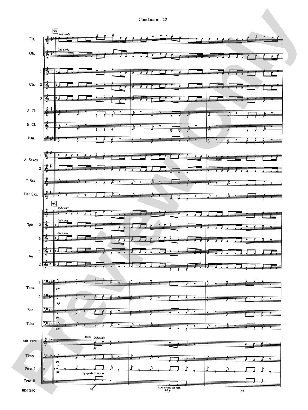 Morning Madness (a novelty featuring the Percussion Section): Concert Band Conductor Score & Parts