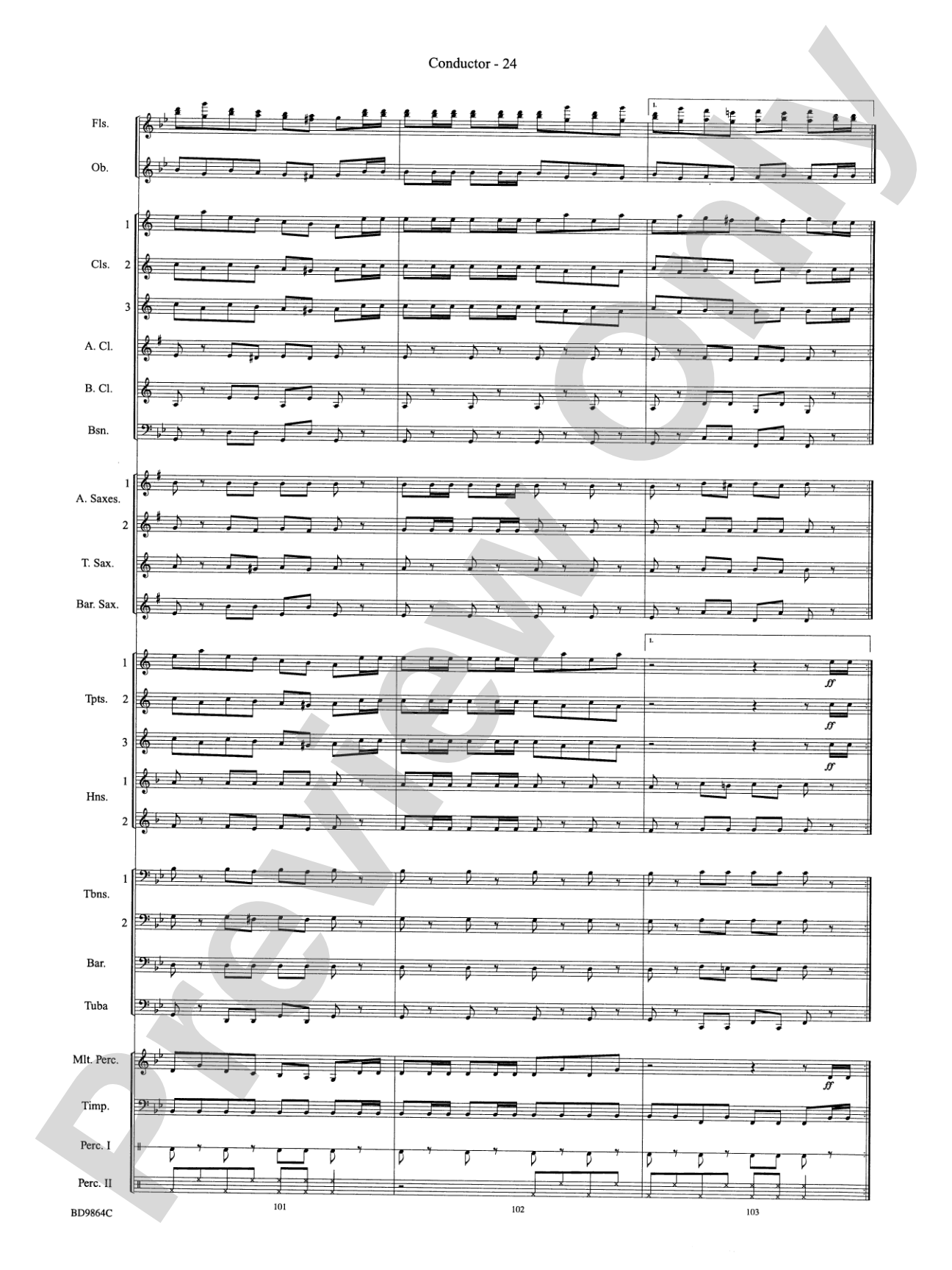 Morning Madness (a novelty featuring the Percussion Section): Concert Band Conductor Score & Parts