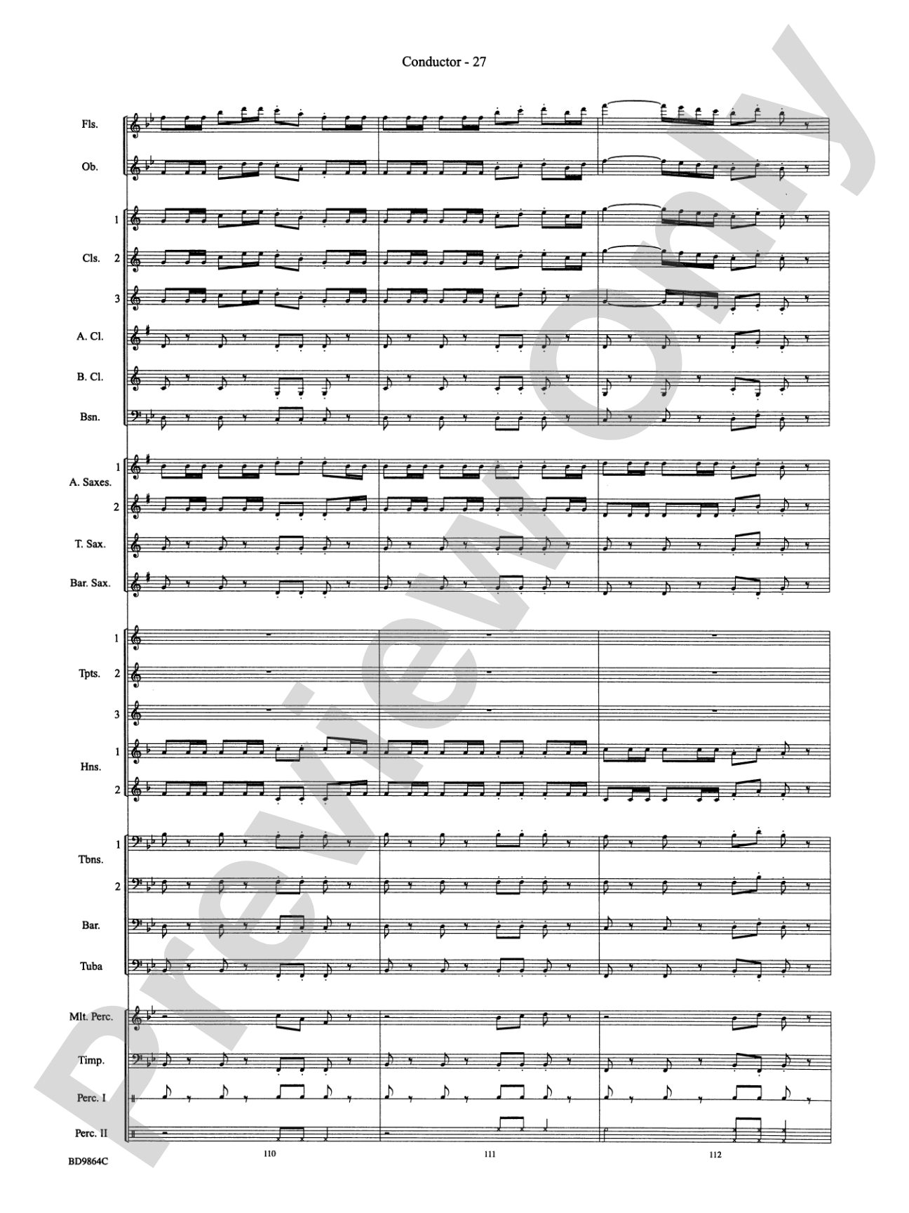 Morning Madness (a novelty featuring the Percussion Section): Concert Band Conductor Score & Parts