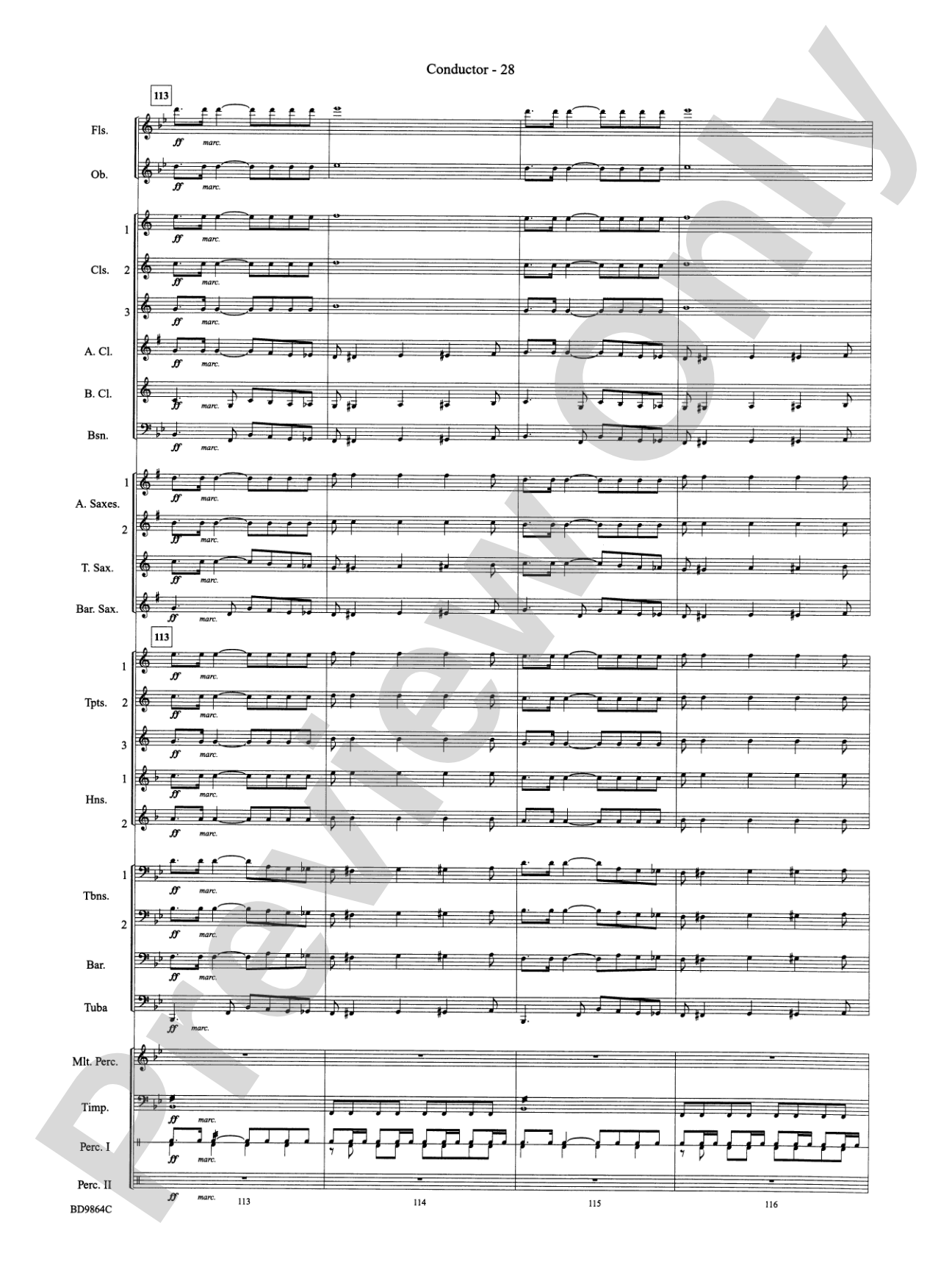 Morning Madness (a novelty featuring the Percussion Section): Concert Band Conductor Score & Parts