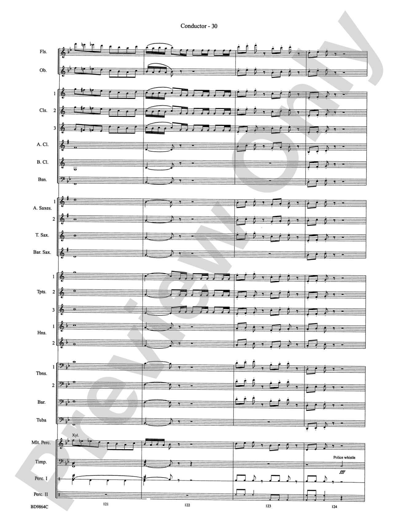 Morning Madness (a novelty featuring the Percussion Section): Concert Band Conductor Score & Parts