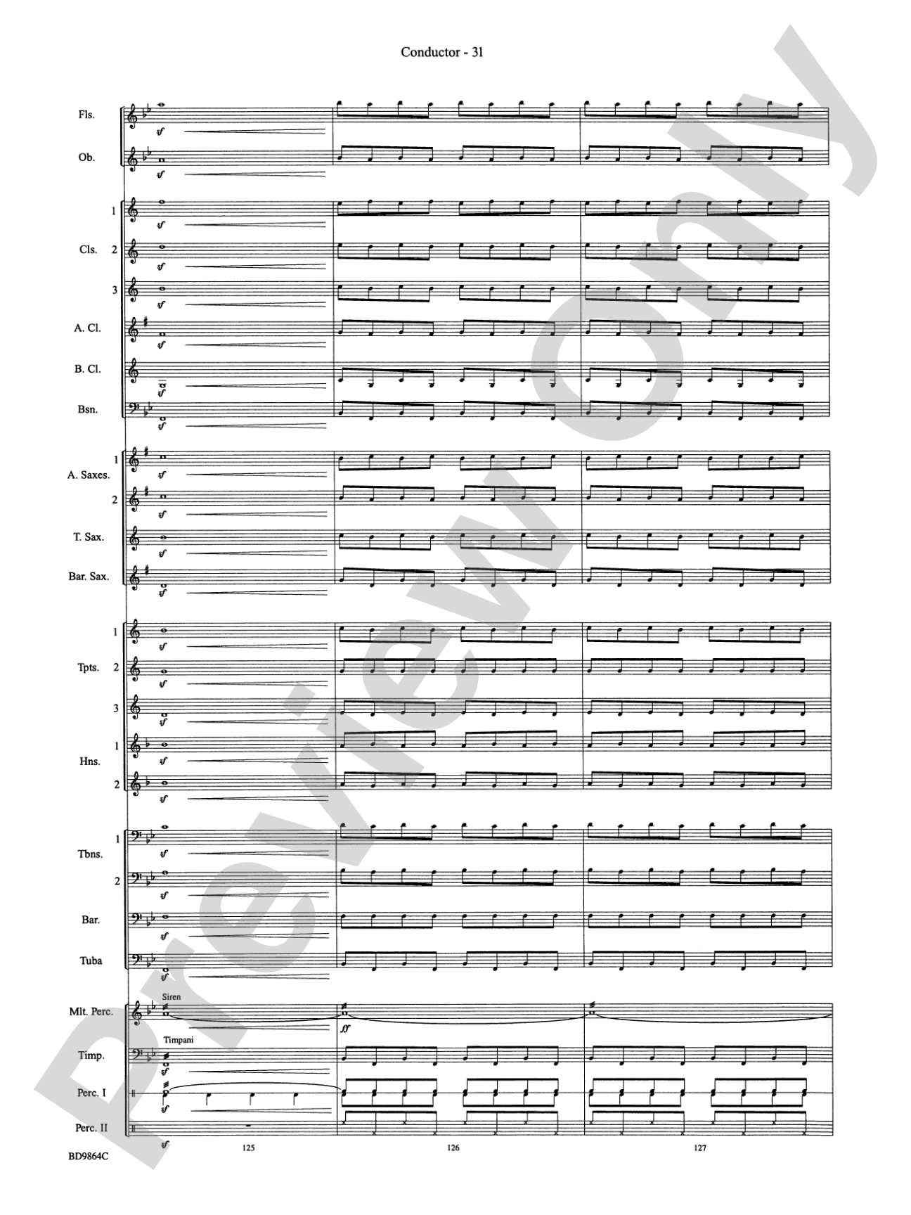 Morning Madness (a novelty featuring the Percussion Section): Concert Band Conductor Score & Parts