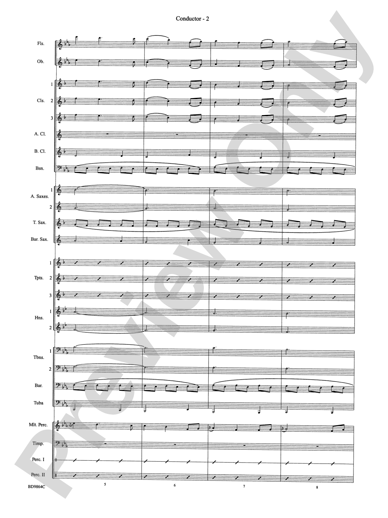 Morning Madness (a novelty featuring the Percussion Section): Concert Band Conductor Score & Parts