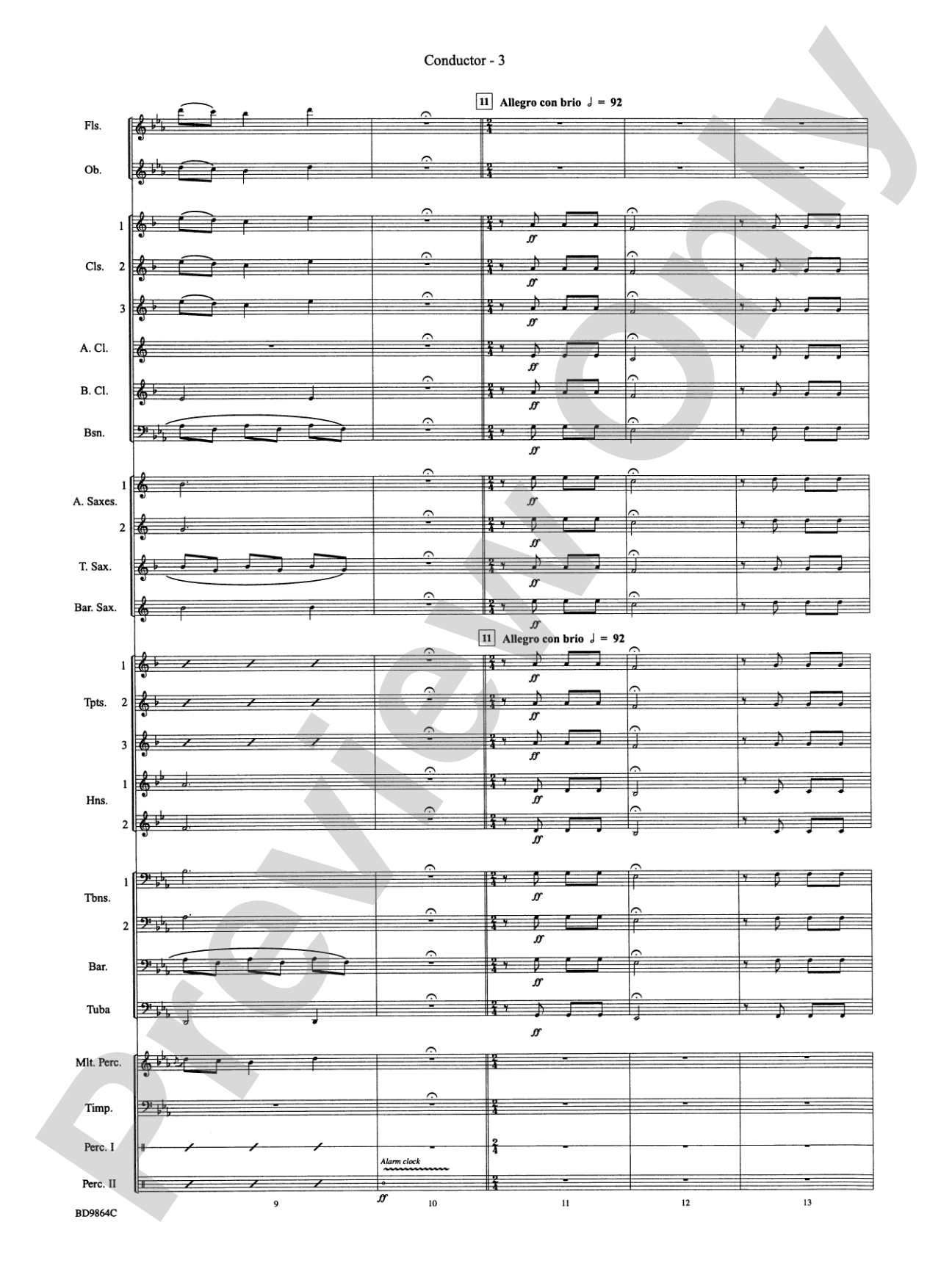 Morning Madness (a novelty featuring the Percussion Section): Concert Band Conductor Score & Parts