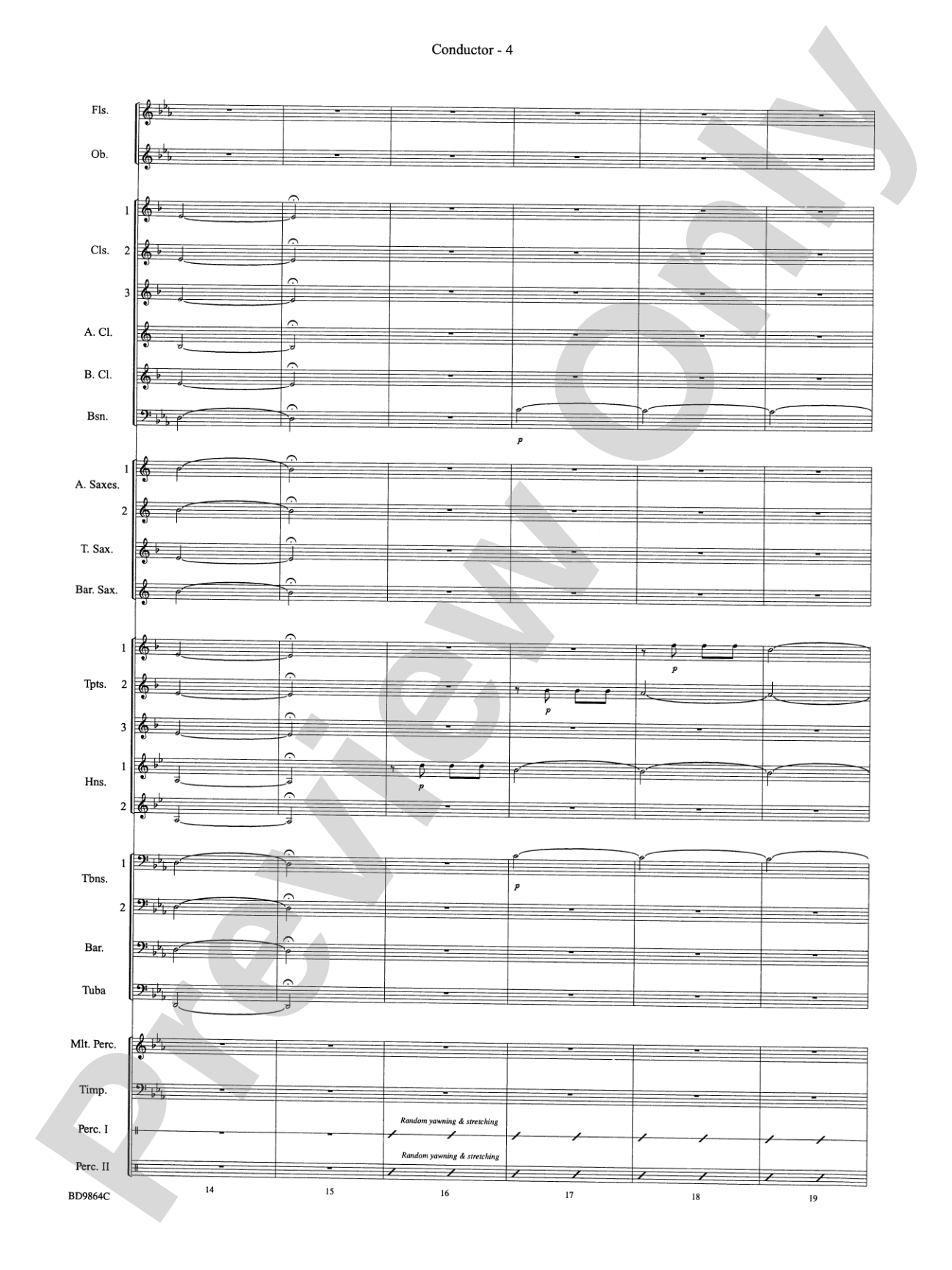 Morning Madness (a novelty featuring the Percussion Section): Concert Band Conductor Score & Parts