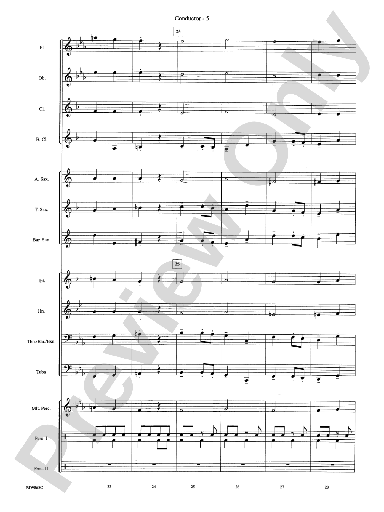 Trepak from The Nutcracker: Concert Band Conductor Score & Parts
