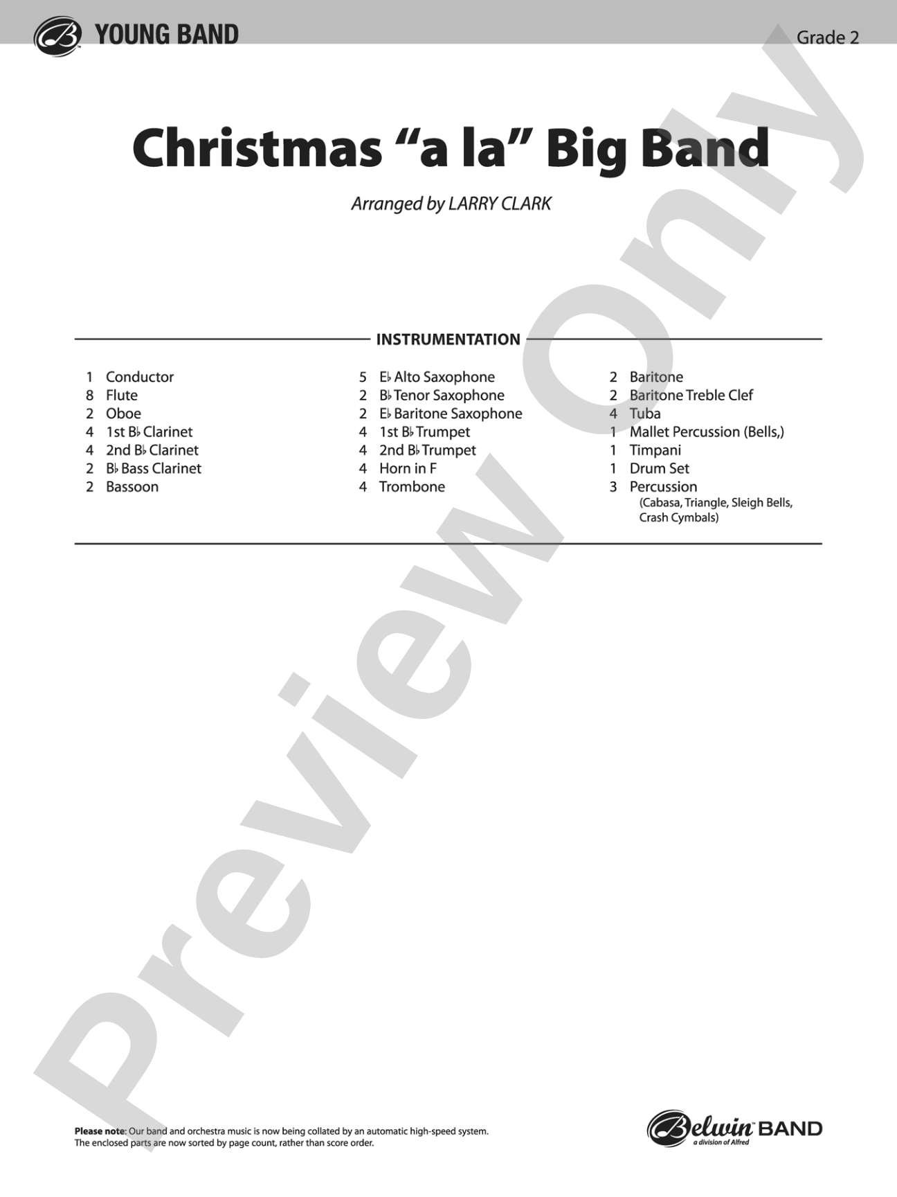 Christmas a la Big Band: Concert Band Conductor Score & Parts