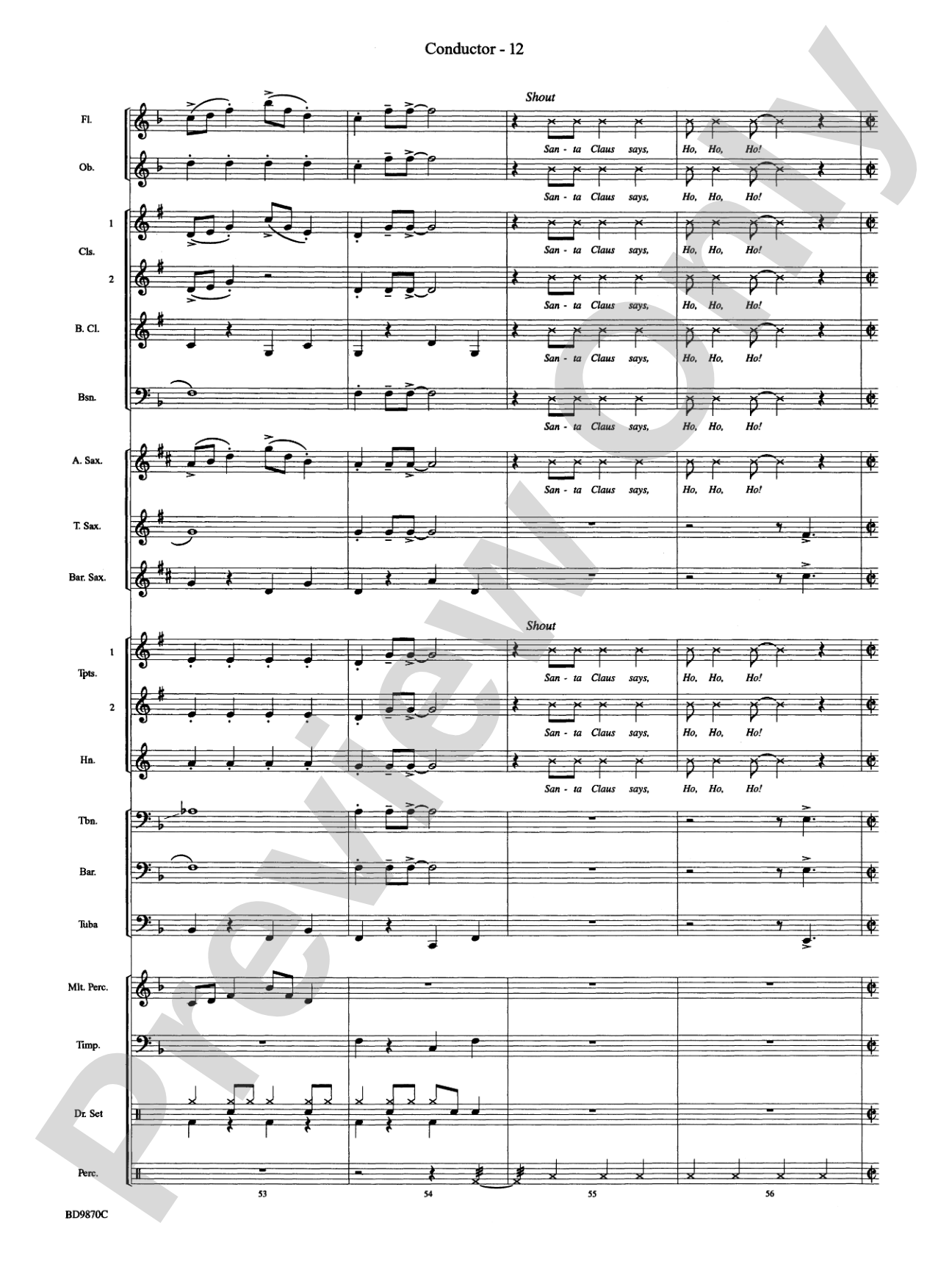 Christmas a la Big Band: Concert Band Conductor Score & Parts