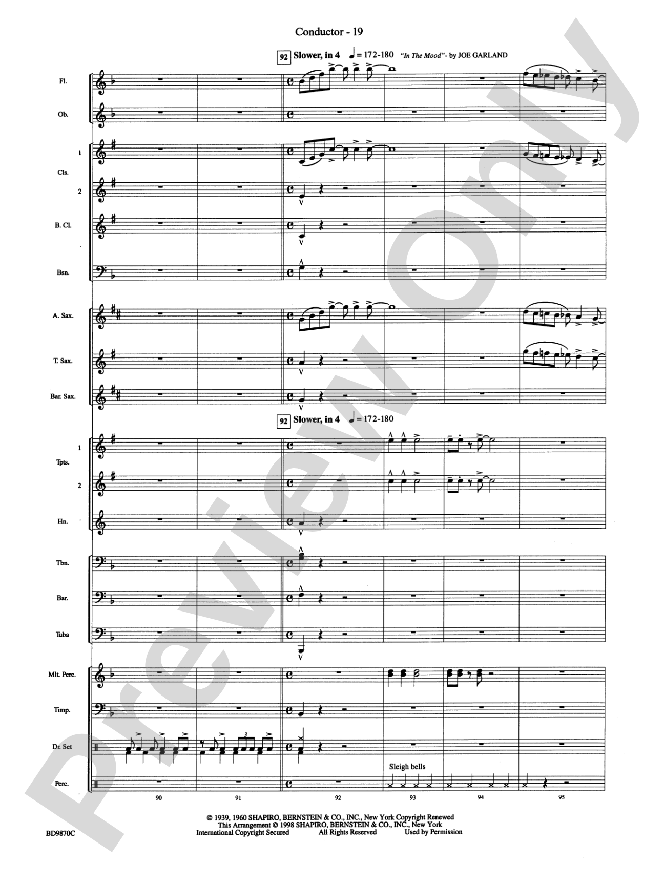 Christmas a la Big Band: Concert Band Conductor Score & Parts