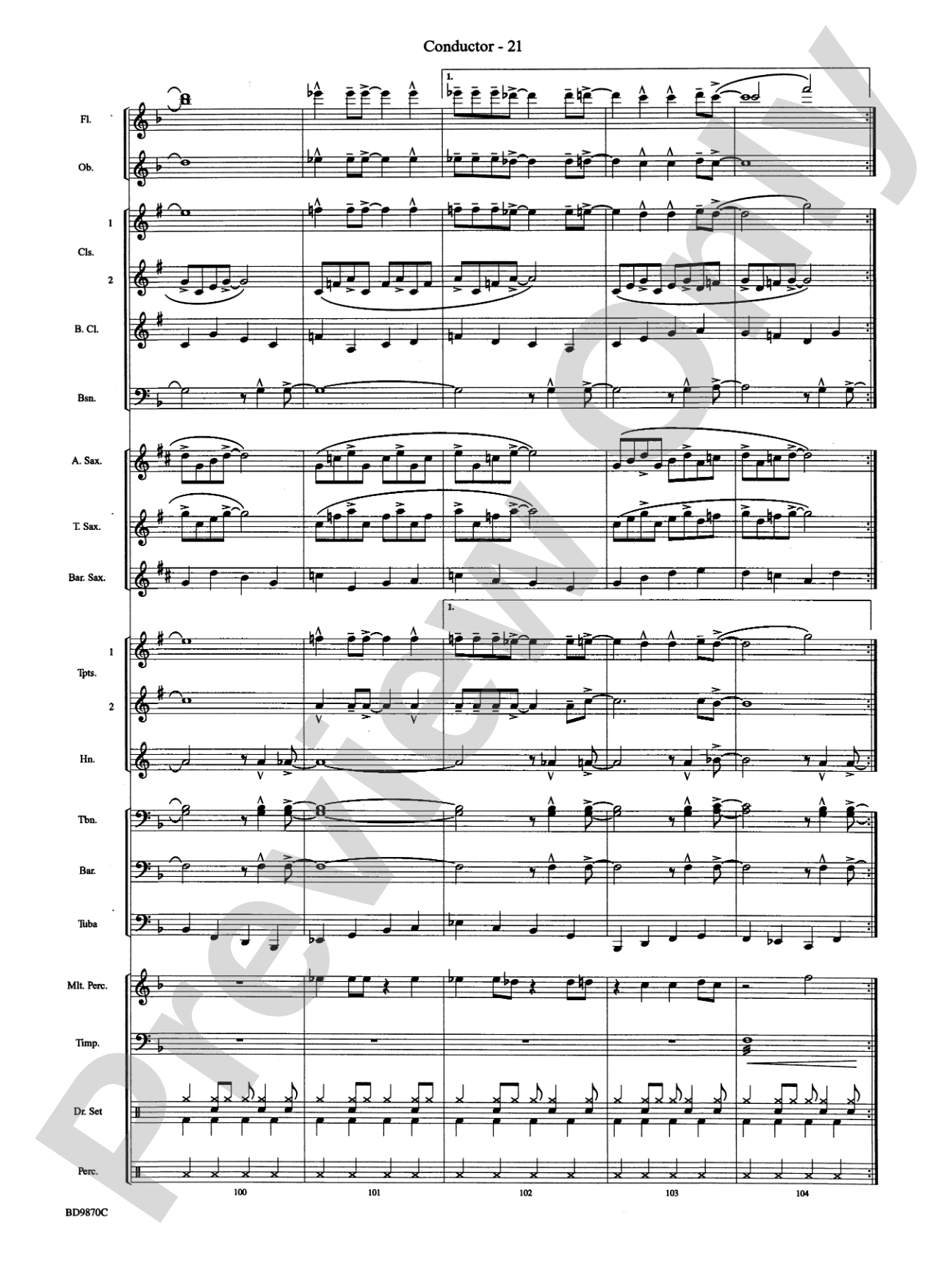 Christmas a la Big Band: Concert Band Conductor Score & Parts