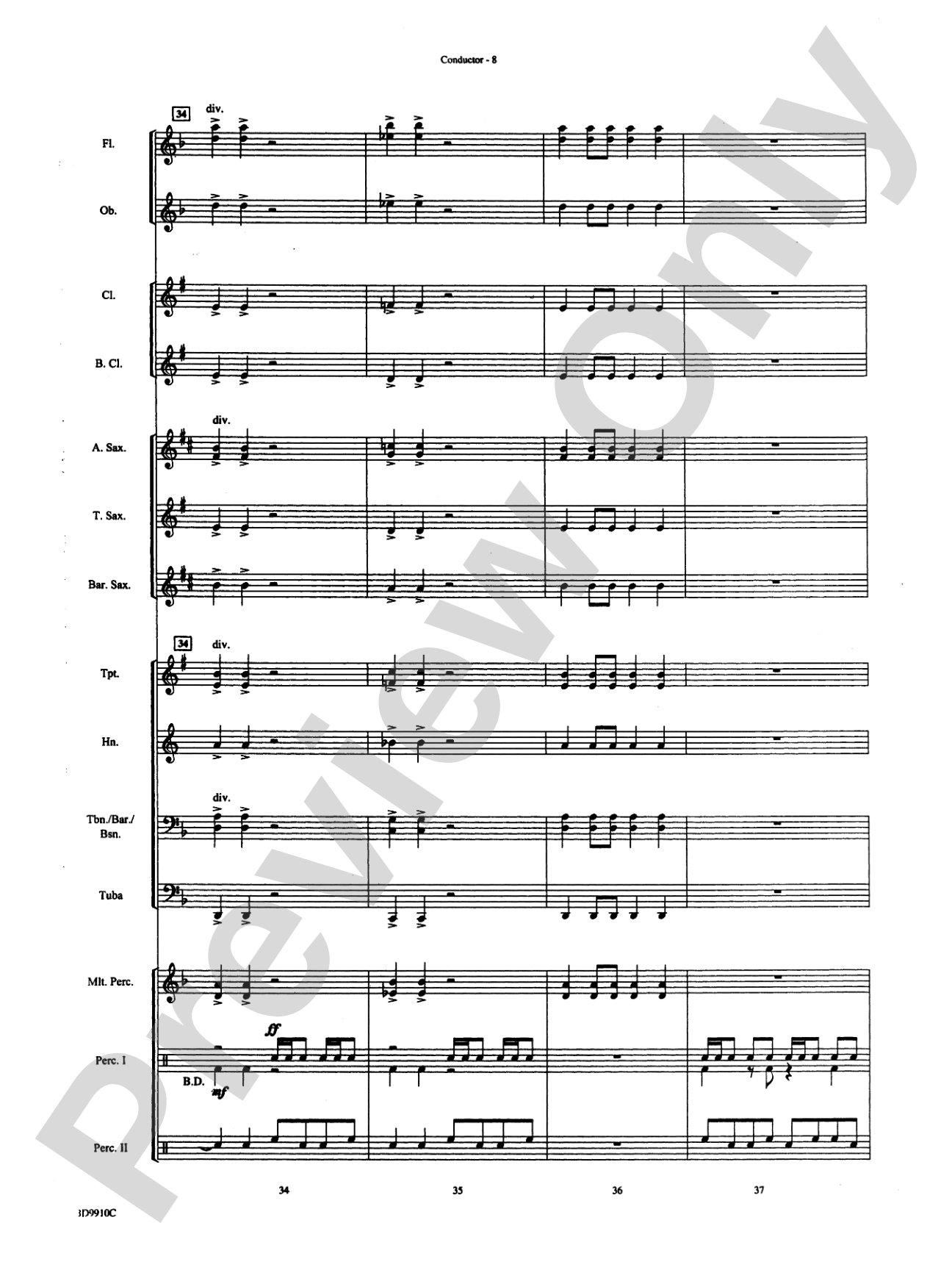 Voodoo Dance: Concert Band Conductor Score & Parts
