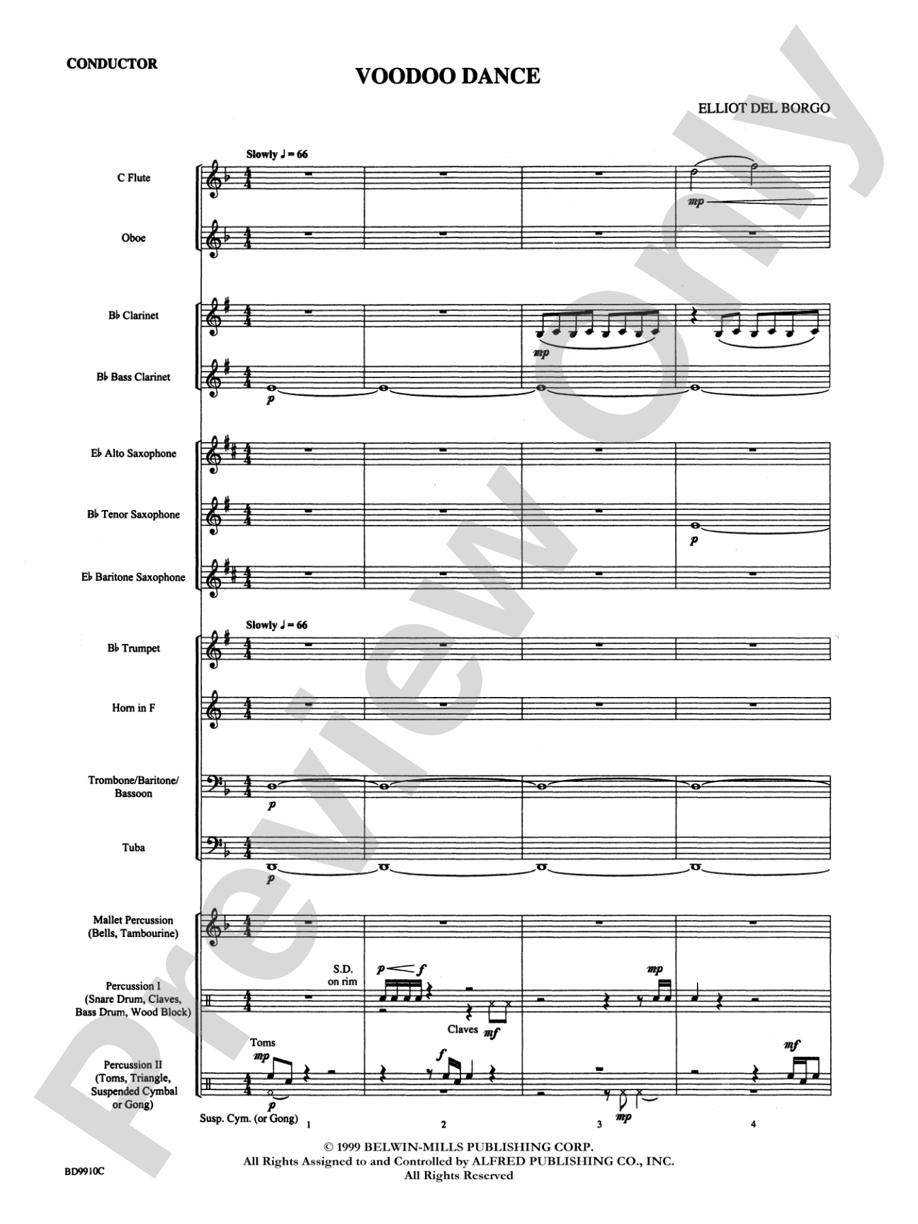Voodoo Dance: Concert Band Conductor Score & Parts