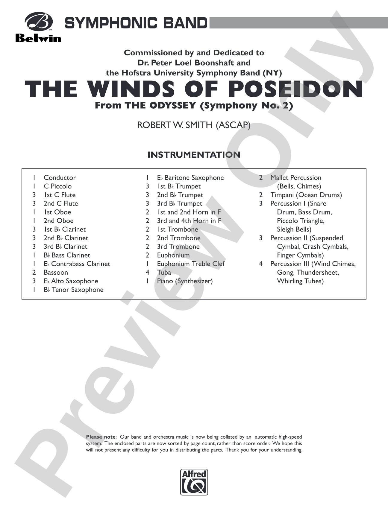 The Winds of Poseidon (from The Odyssey (Symphony No. 2)): Concert Band Conductor Score & Parts