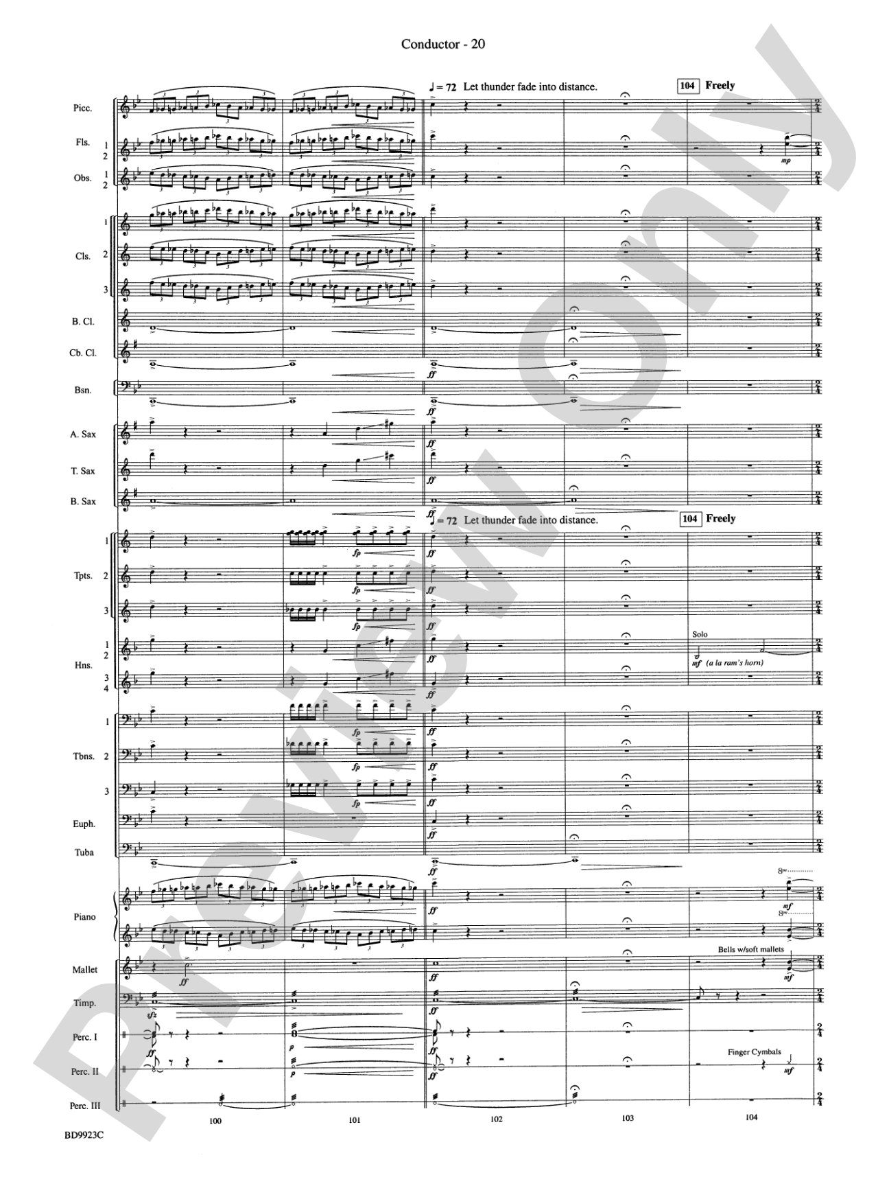 The Winds of Poseidon (from The Odyssey (Symphony No. 2)): Concert Band Conductor Score & Parts