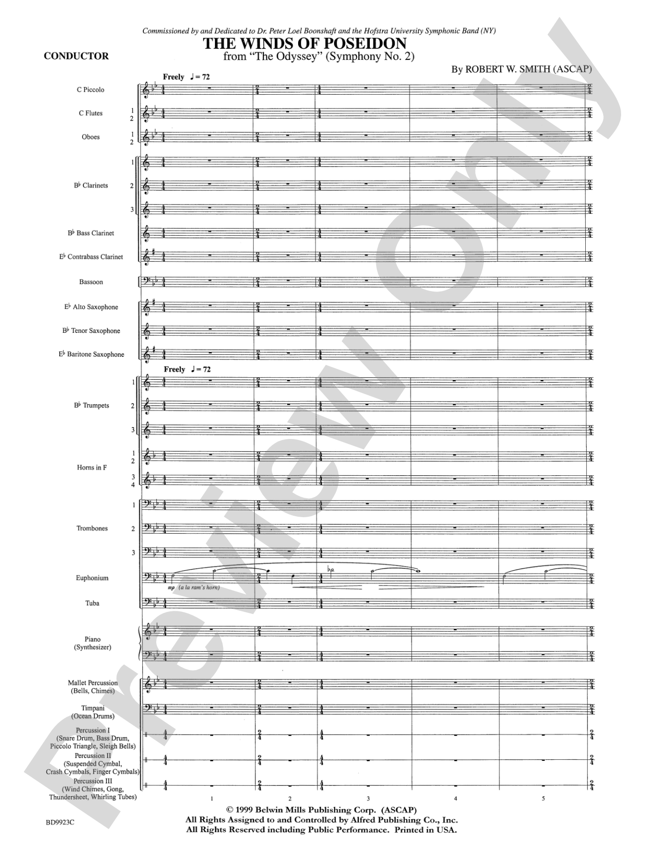 The Winds of Poseidon (from The Odyssey (Symphony No. 2)): Concert Band Conductor Score & Parts