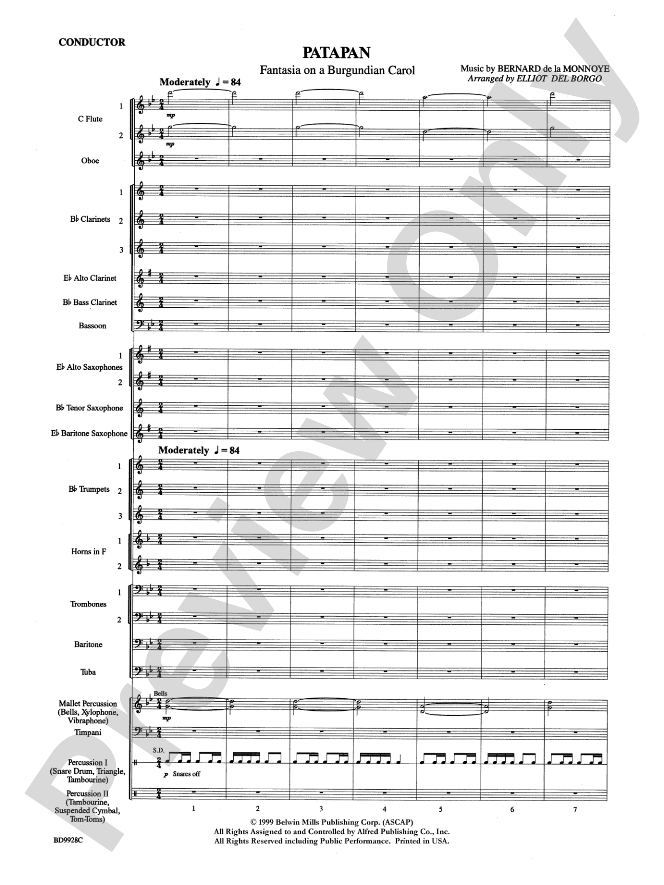 Patapan: Concert Band Conductor Score & Parts