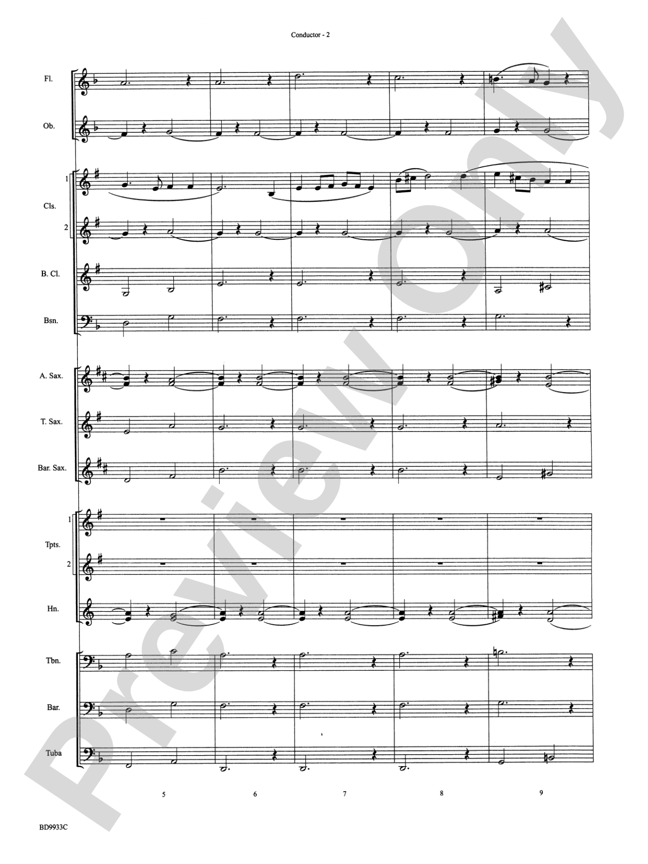 Song Without Words: Concert Band Conductor Score & Parts