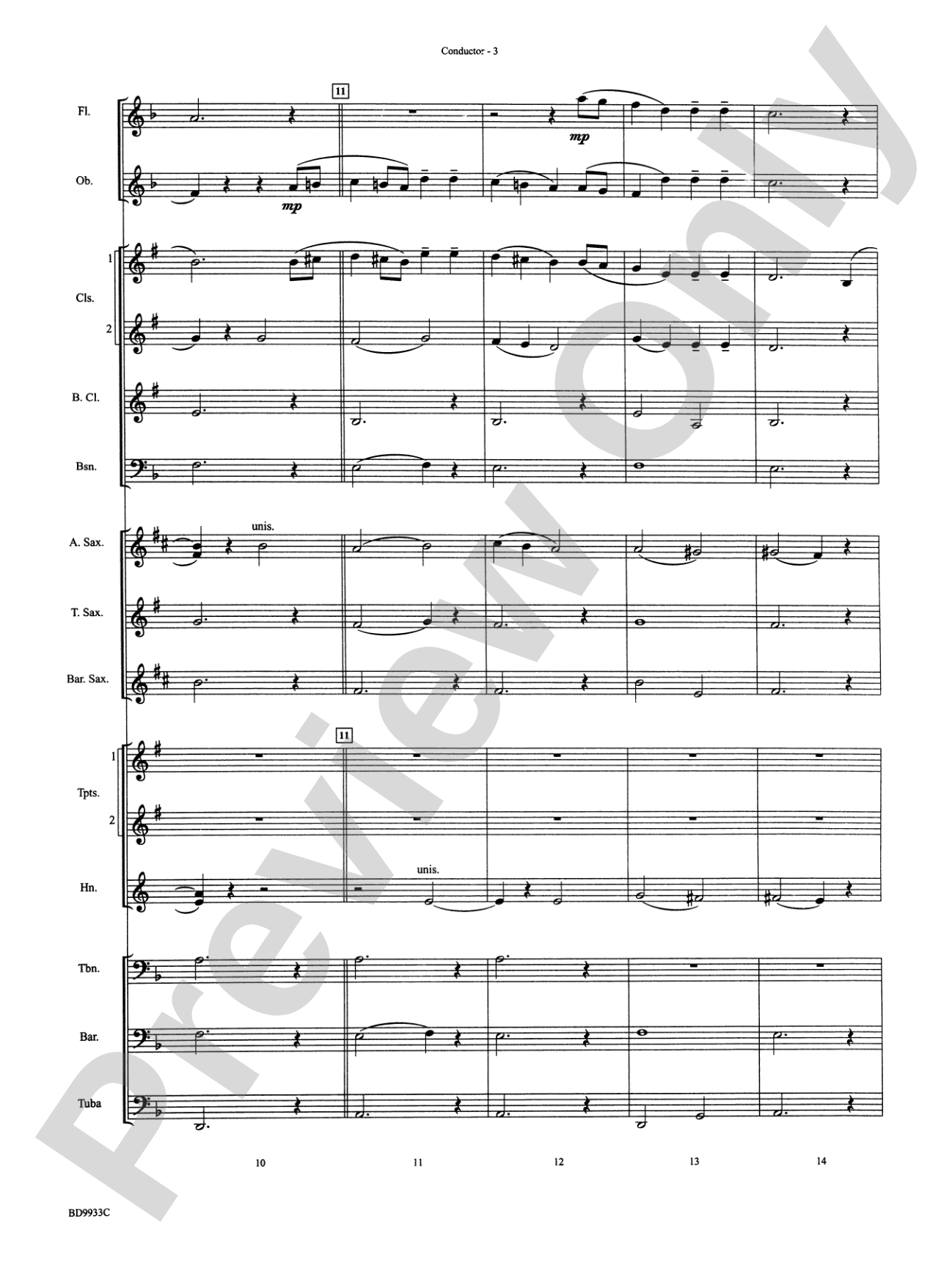 Song Without Words: Concert Band Conductor Score & Parts