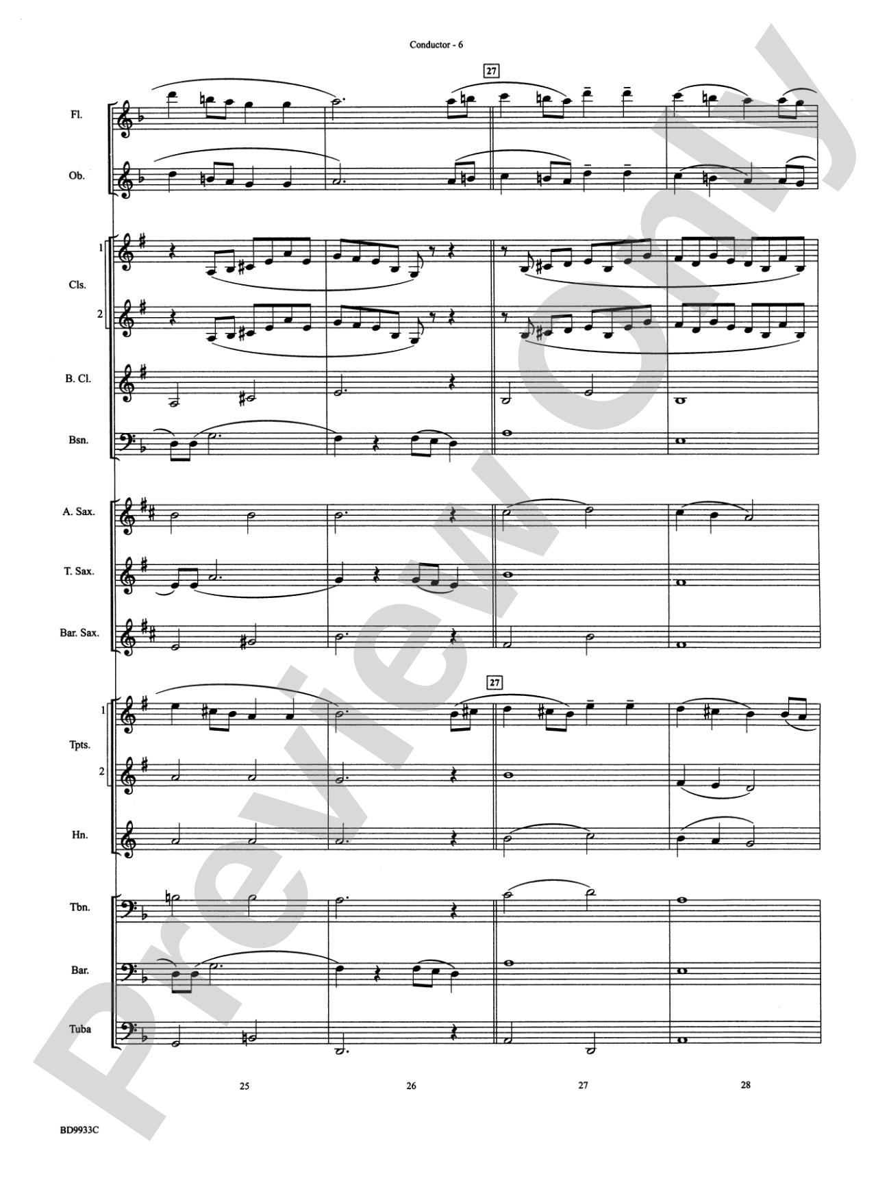 Song Without Words: Concert Band Conductor Score & Parts