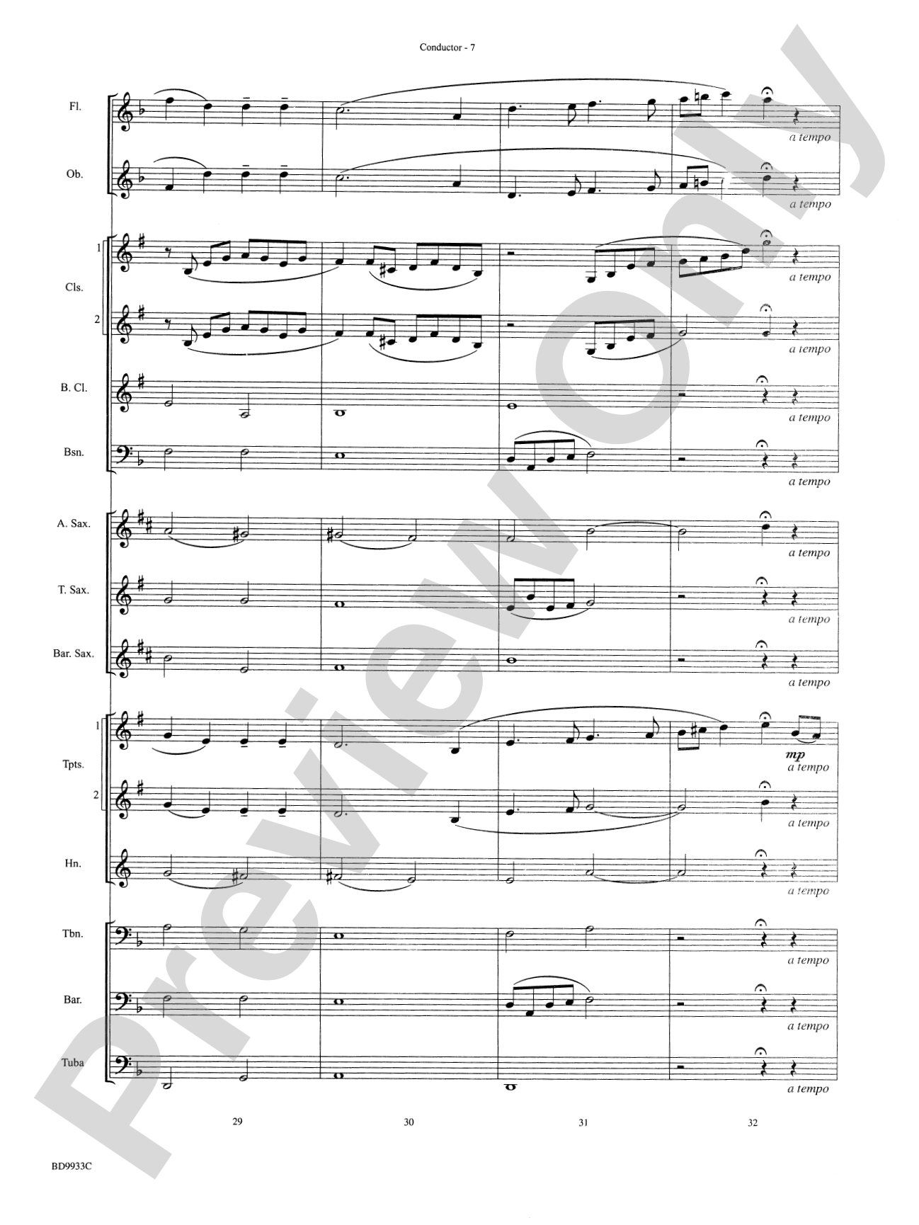Song Without Words: Concert Band Conductor Score & Parts