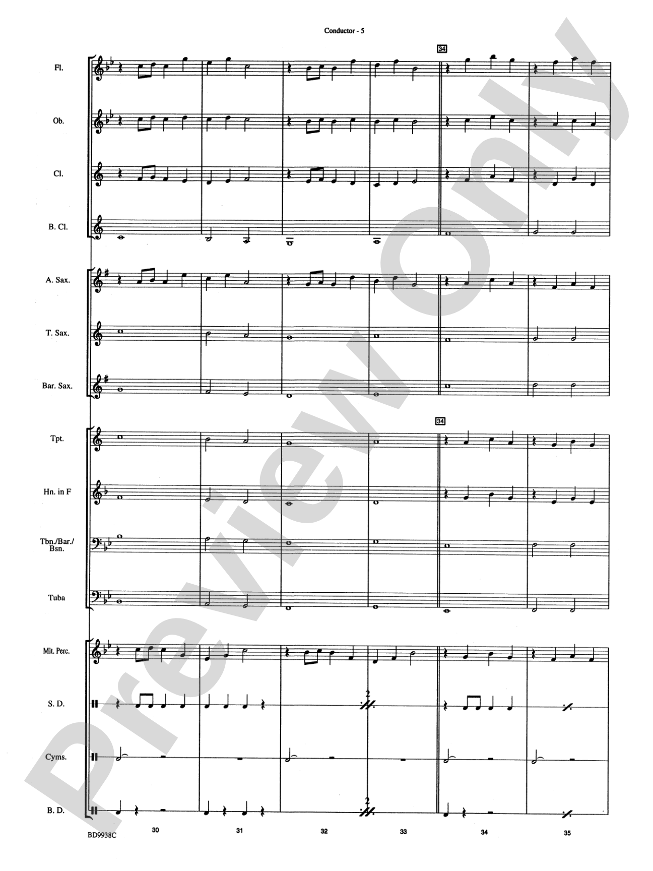 Overture 1812: Concert Band Conductor Score & Parts