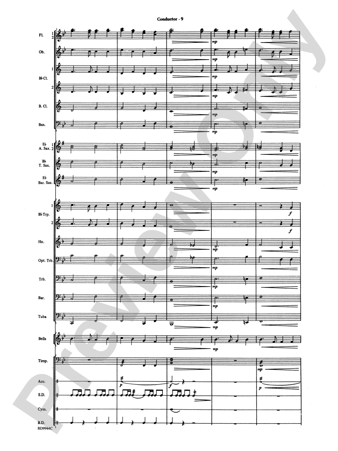 America the Beautiful: Concert Band Conductor Score & Parts