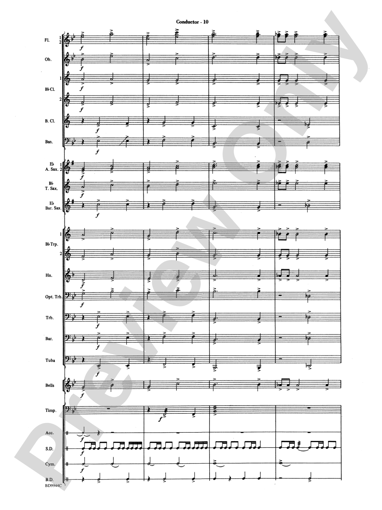 America the Beautiful: Concert Band Conductor Score & Parts