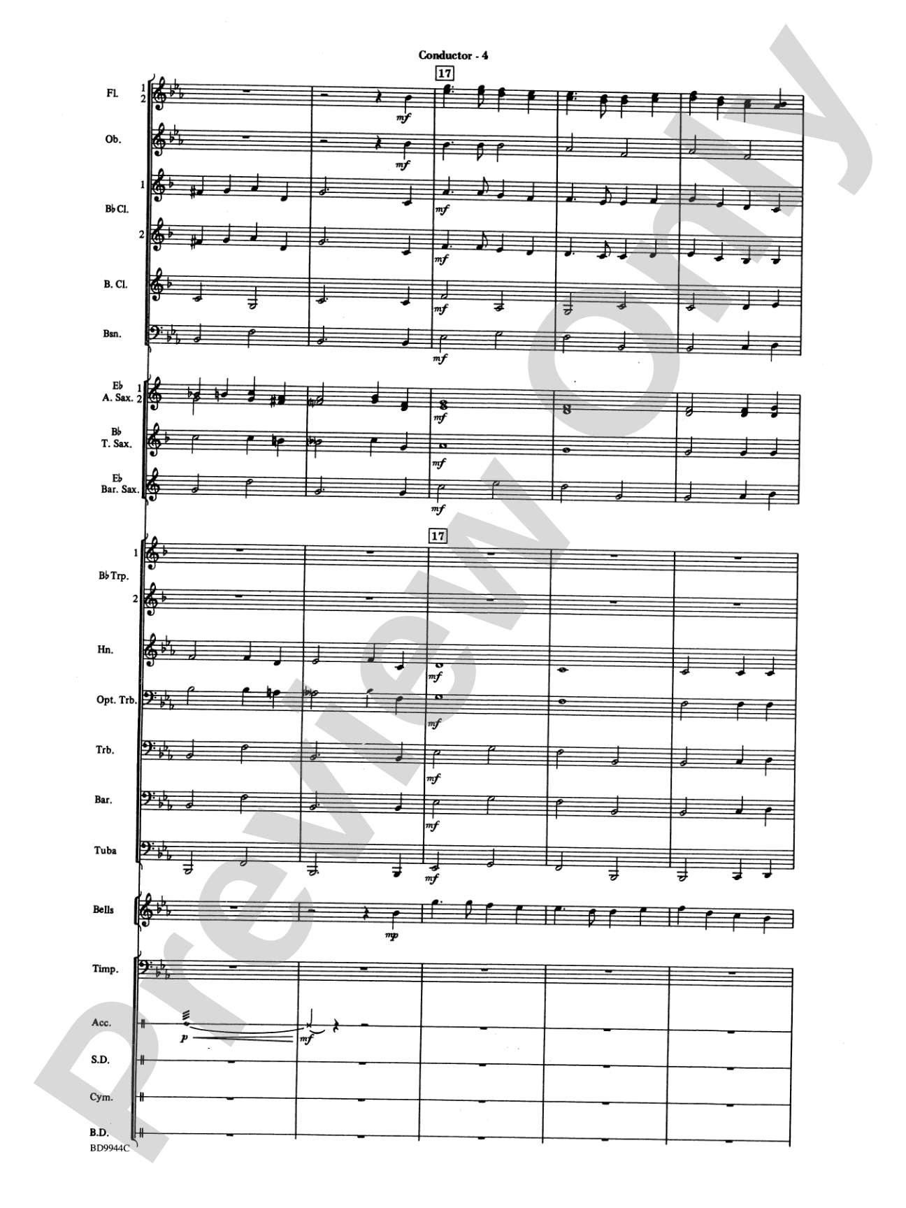America the Beautiful: Concert Band Conductor Score & Parts