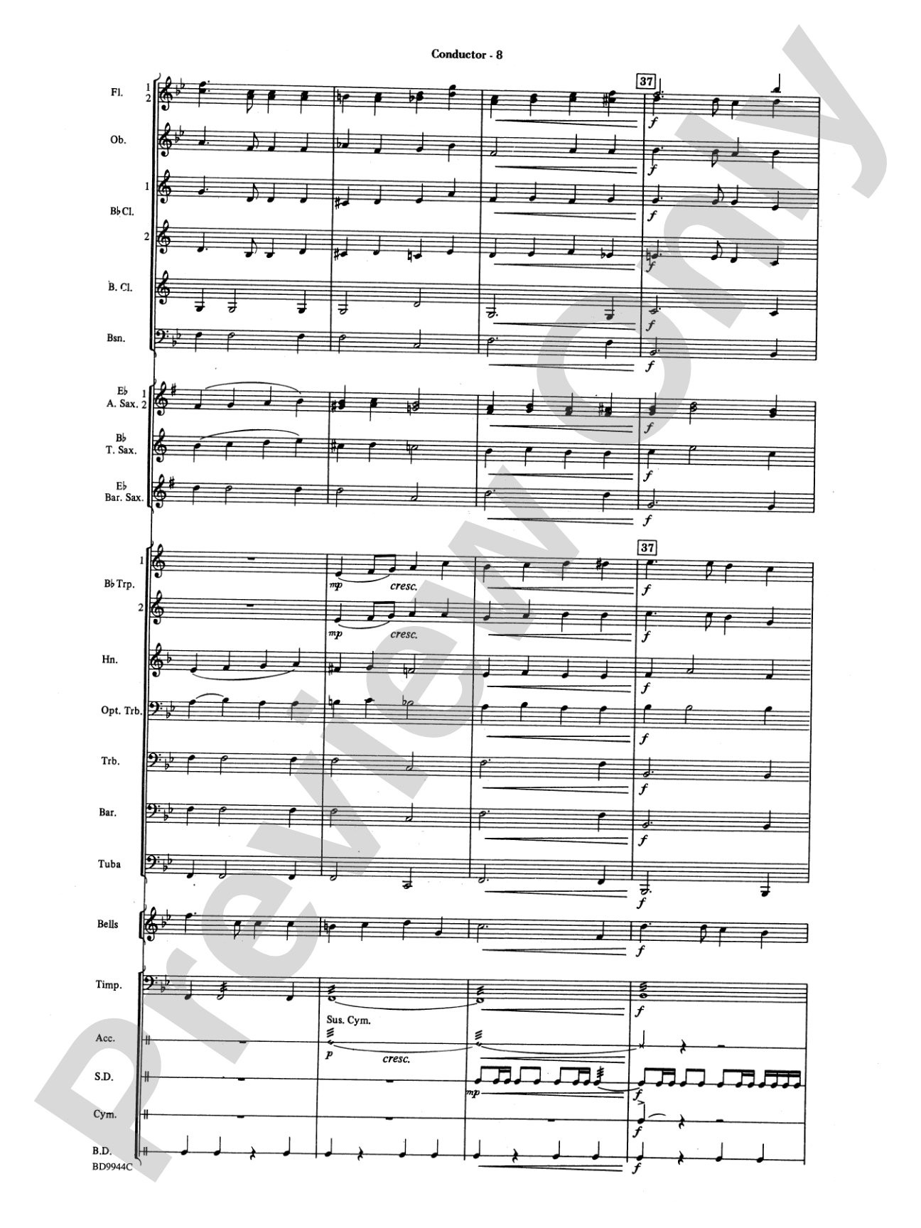 America the Beautiful: Concert Band Conductor Score & Parts
