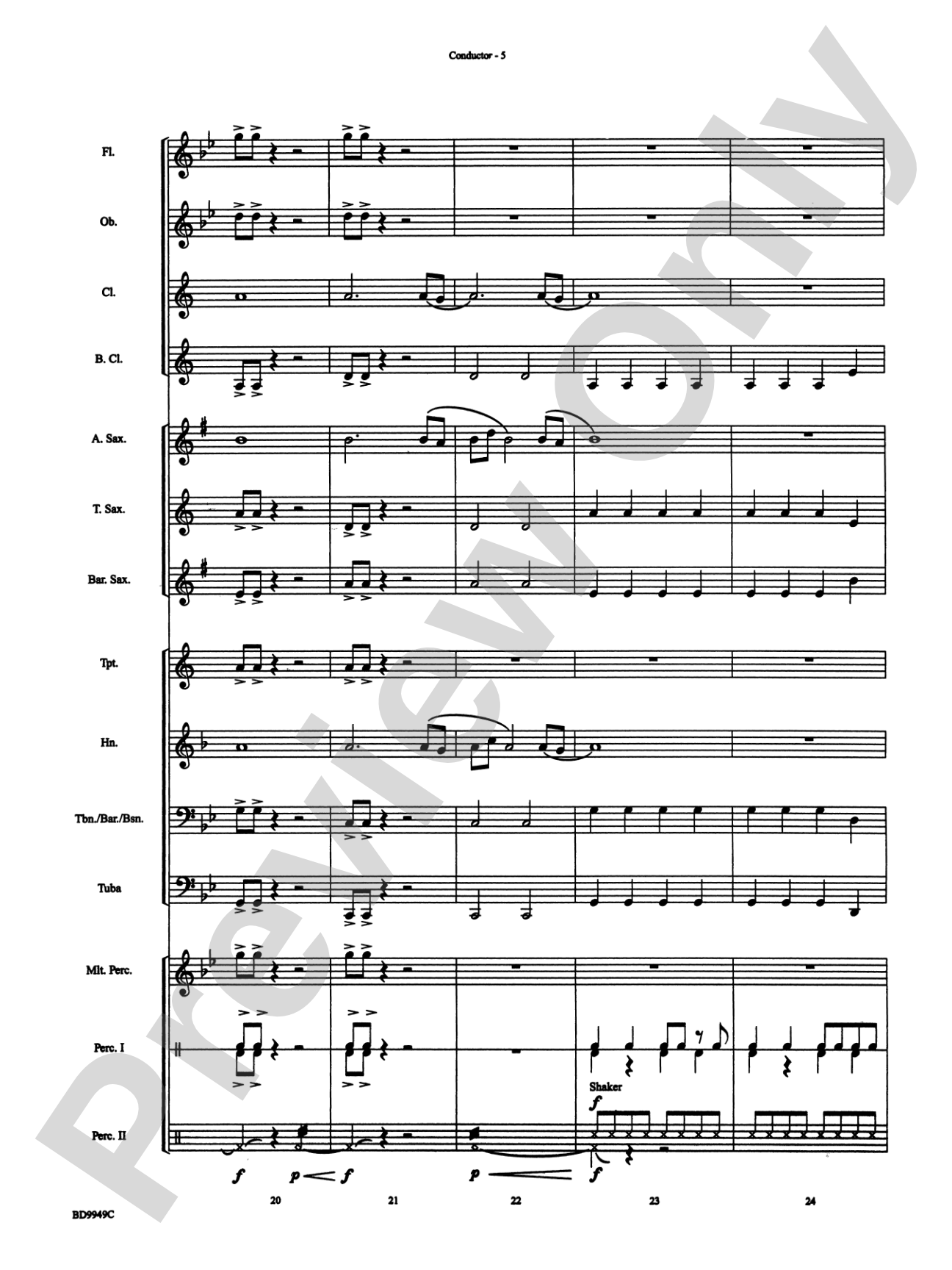 Ancient Spirits: Concert Band Conductor Score & Parts