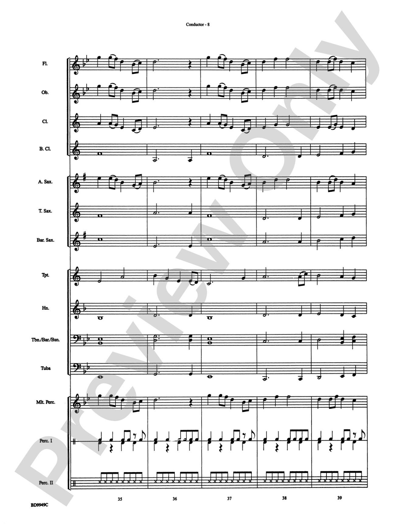 Ancient Spirits: Concert Band Conductor Score & Parts