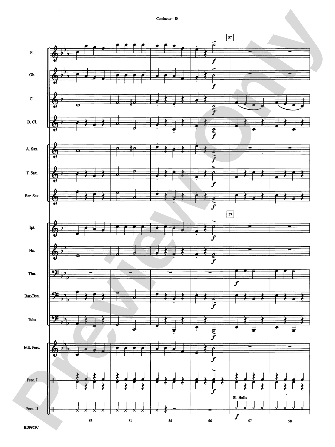 Jingle Bones: Concert Band Conductor Score & Parts