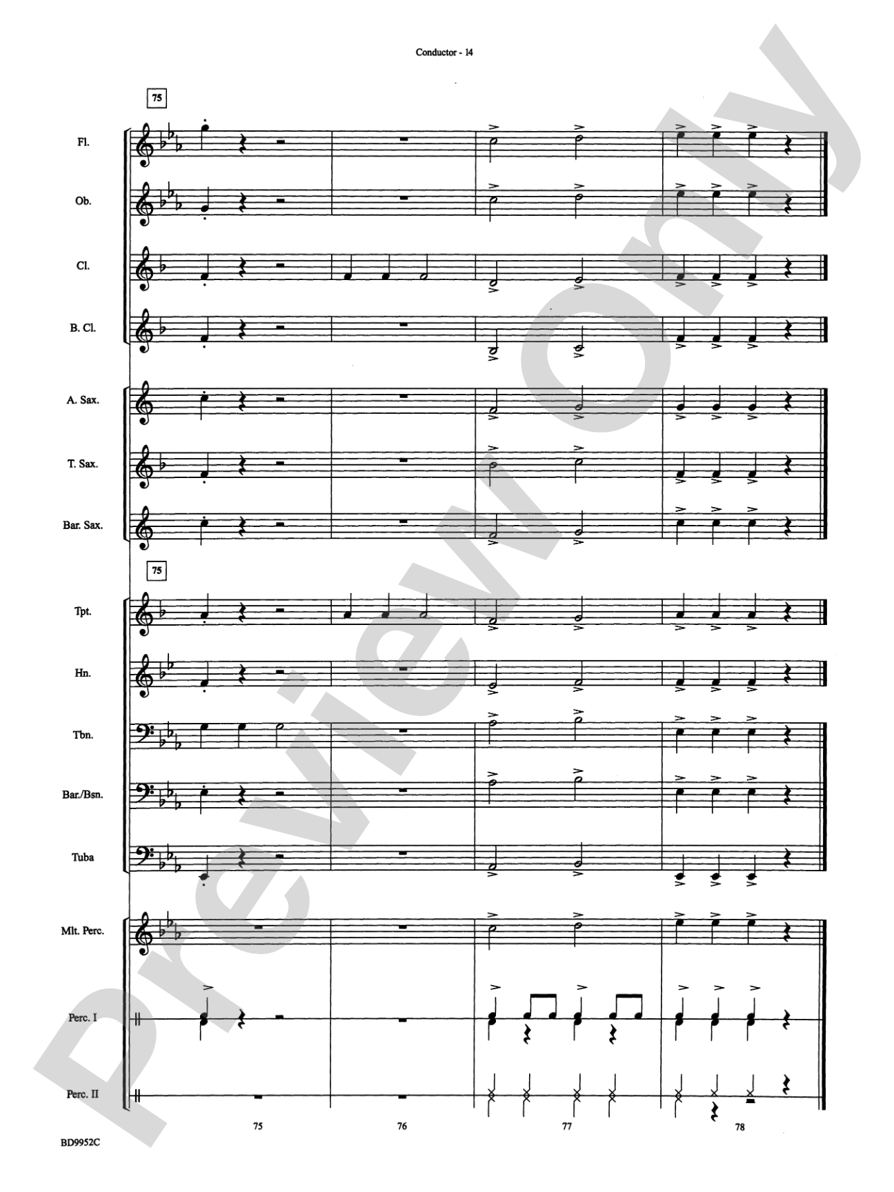 Jingle Bones: Concert Band Conductor Score & Parts