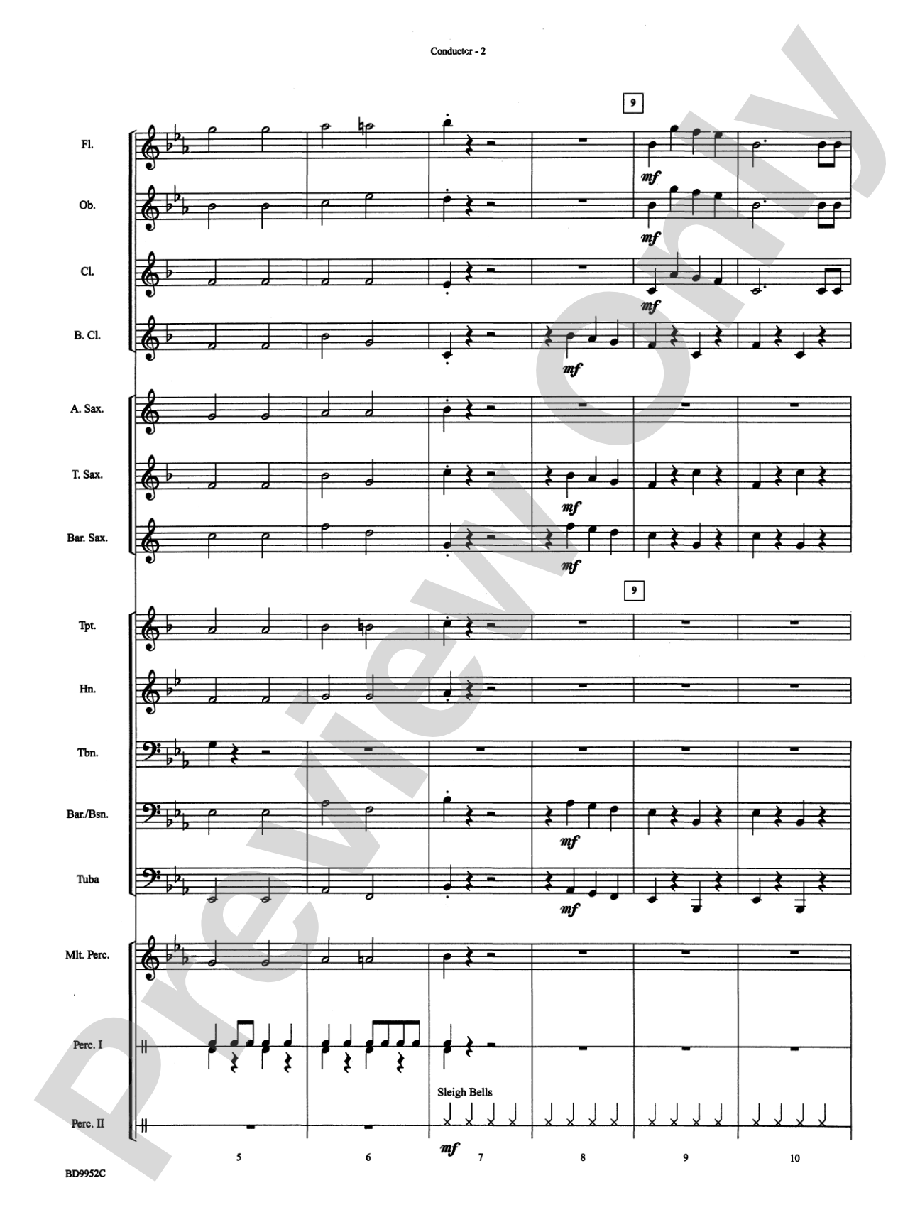 Jingle Bones: Concert Band Conductor Score & Parts
