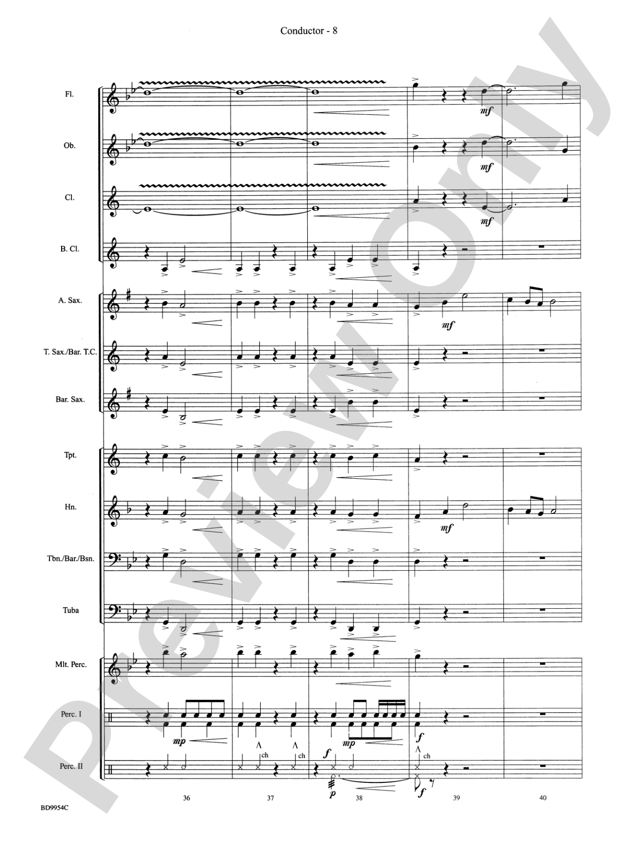 The Sound and the Fury: Concert Band Conductor Score & Parts