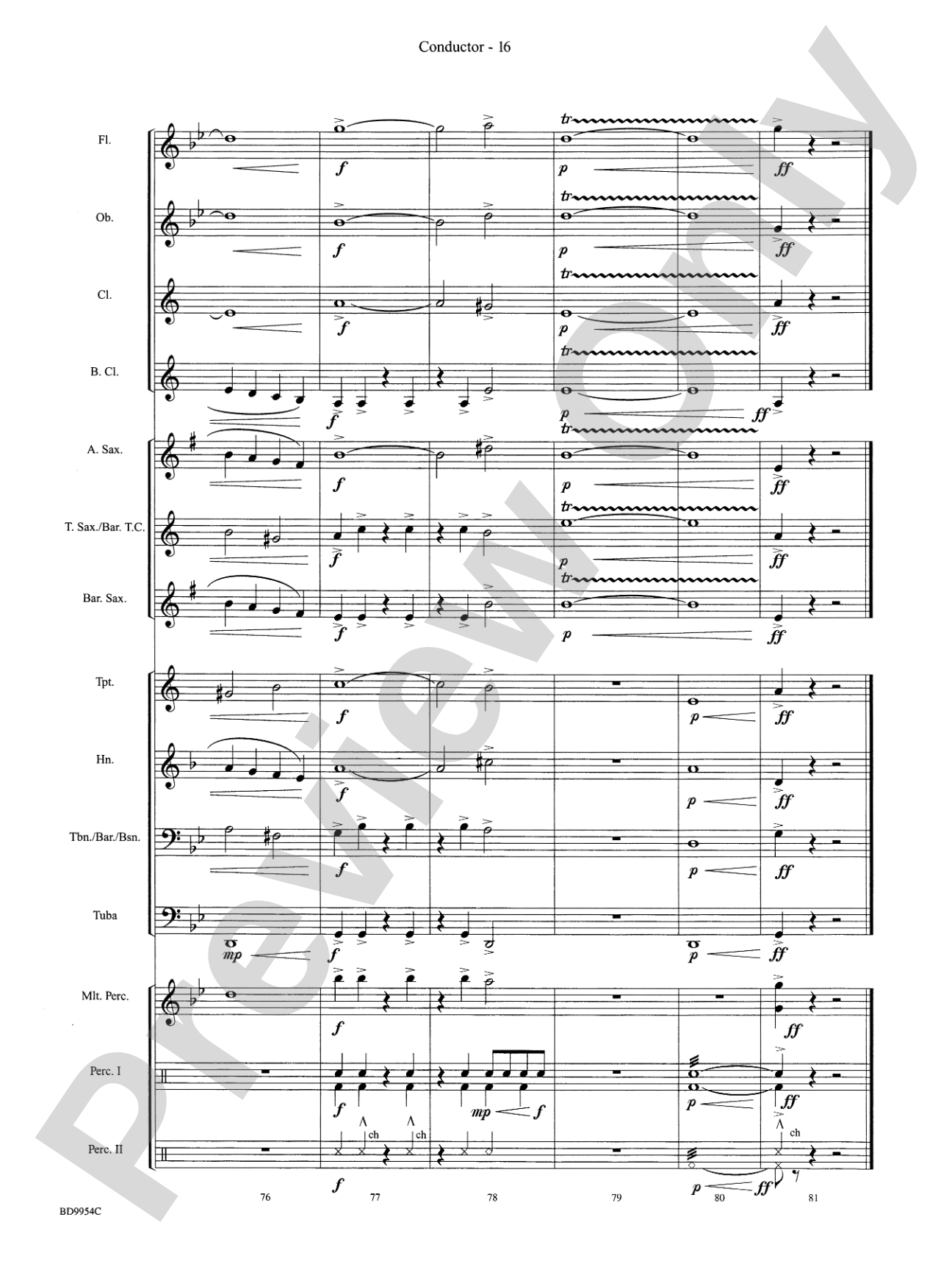 The Sound and the Fury: Concert Band Conductor Score & Parts