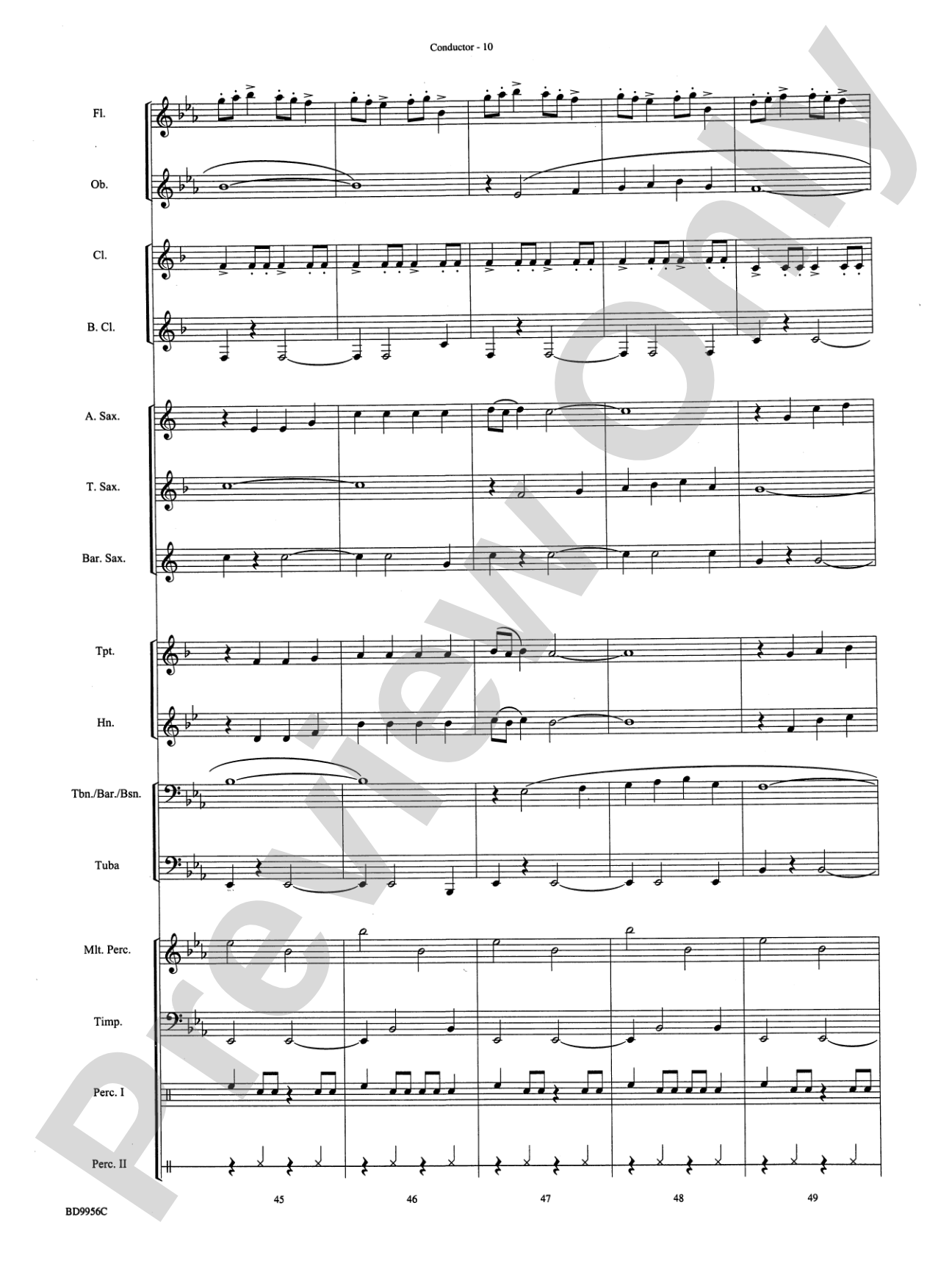 Drummer's Christmas Carol: Concert Band Conductor Score & Parts