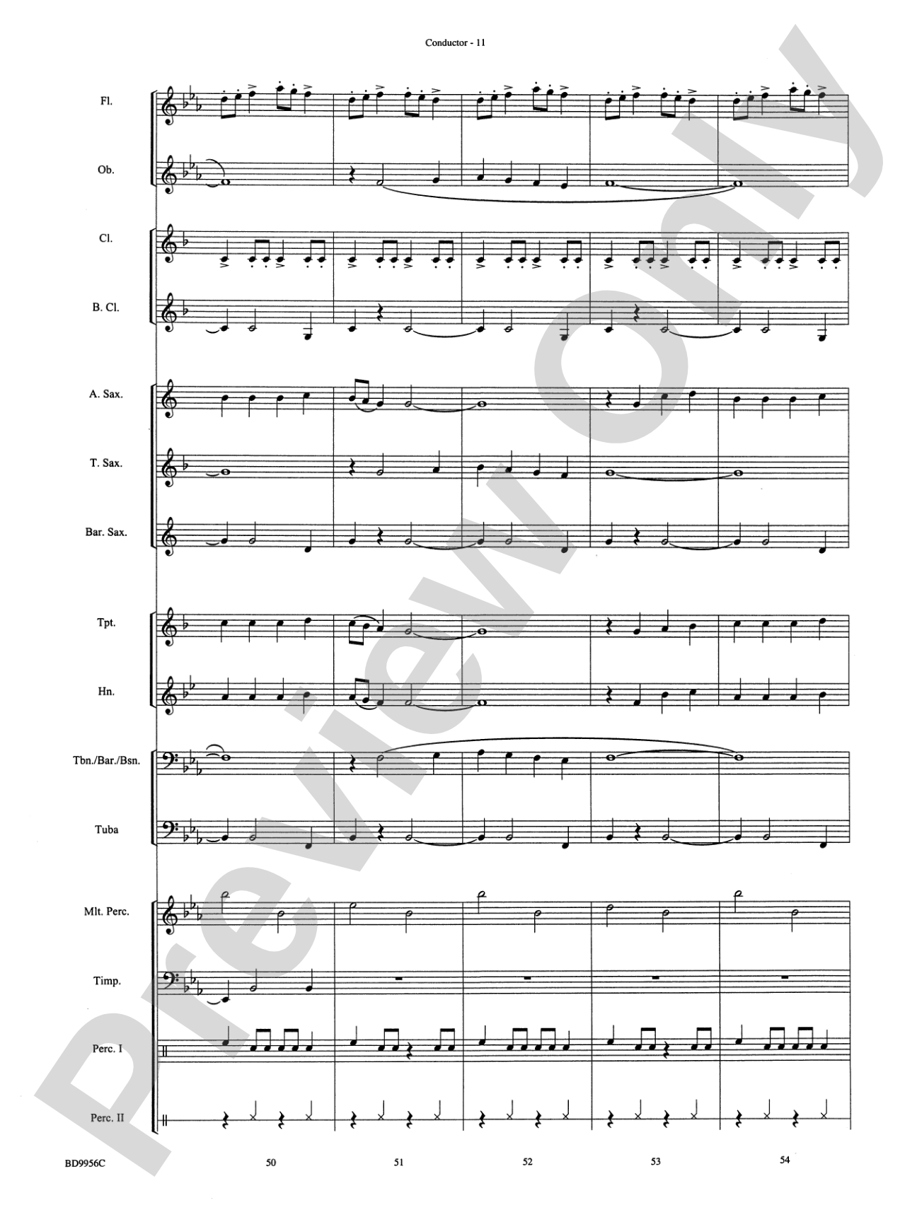 Drummer's Christmas Carol: Concert Band Conductor Score & Parts