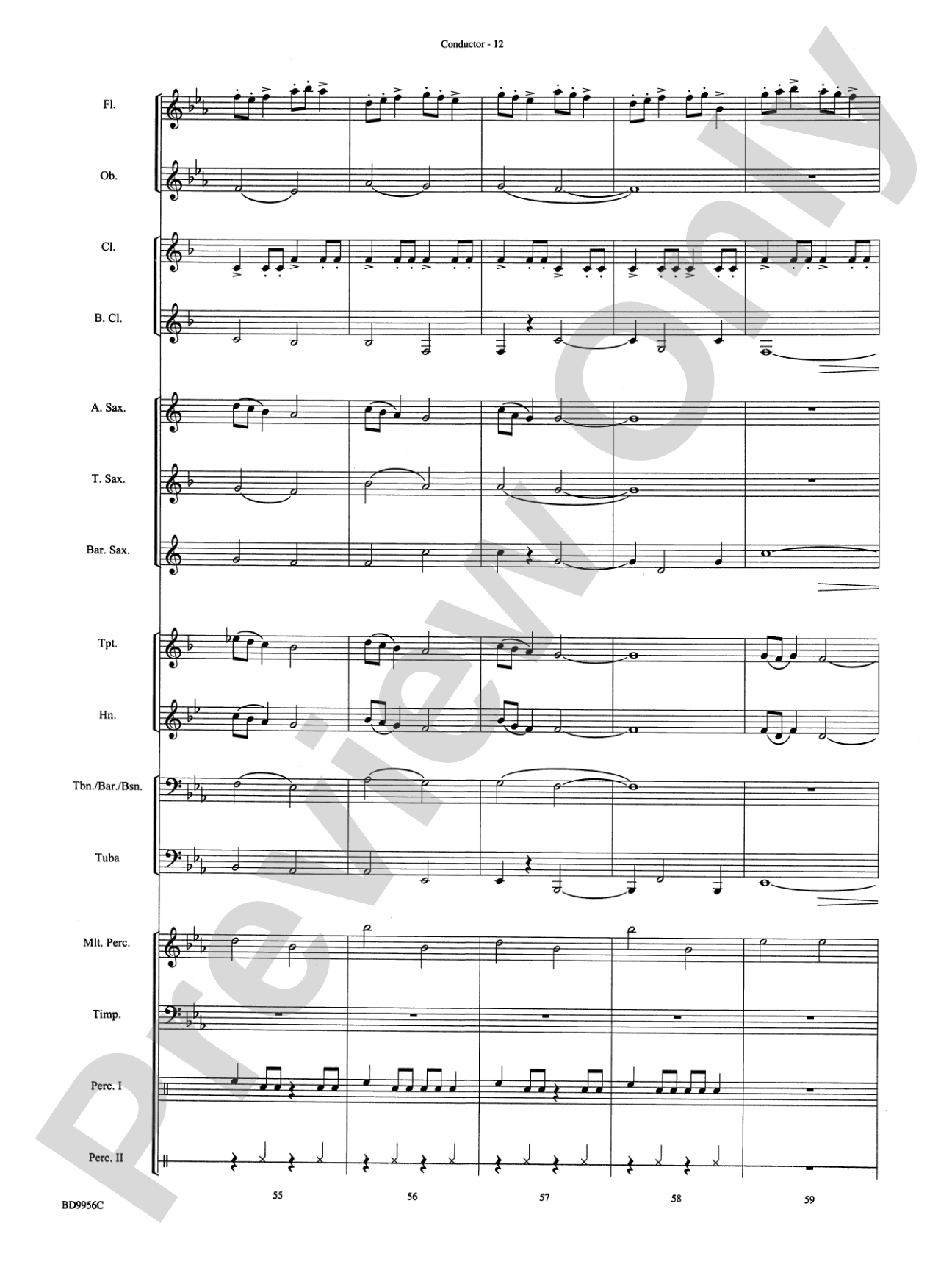 Drummer's Christmas Carol: Concert Band Conductor Score & Parts