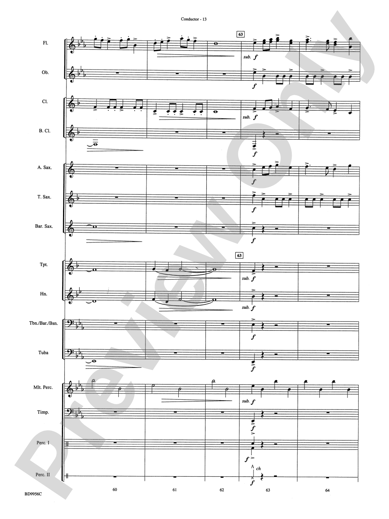 Drummer's Christmas Carol: Concert Band Conductor Score & Parts