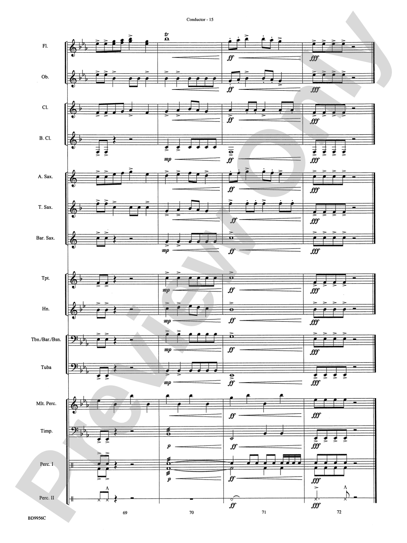 Drummer's Christmas Carol: Concert Band Conductor Score & Parts